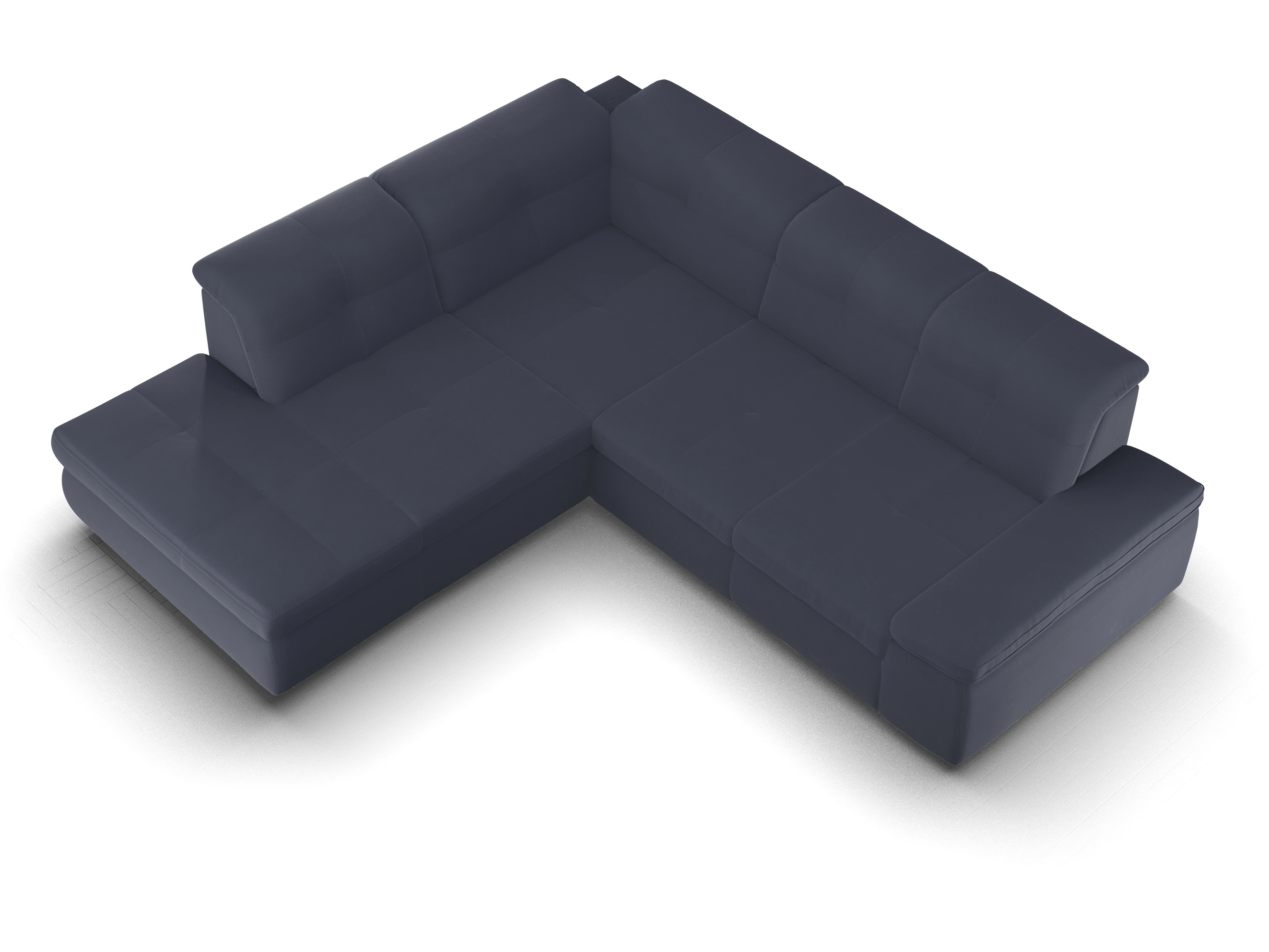 Ansicht des Produktes SC Smart 1001 Ecksofa links Abschluss offen in Stoff Blau