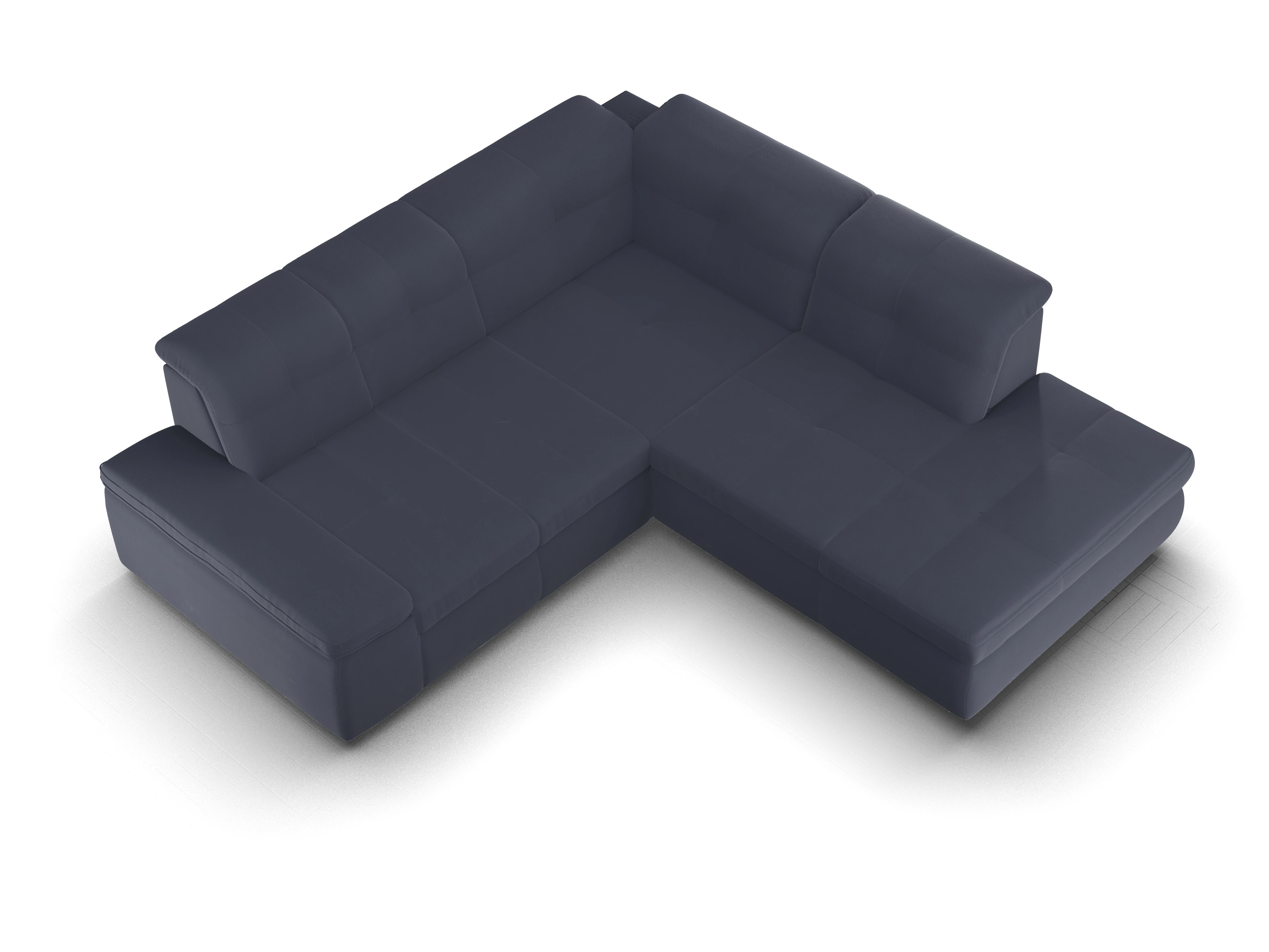 Ansicht des Produktes SC Smart 1001 Ecksofa rechts Abschluss offen in Stoff Blau