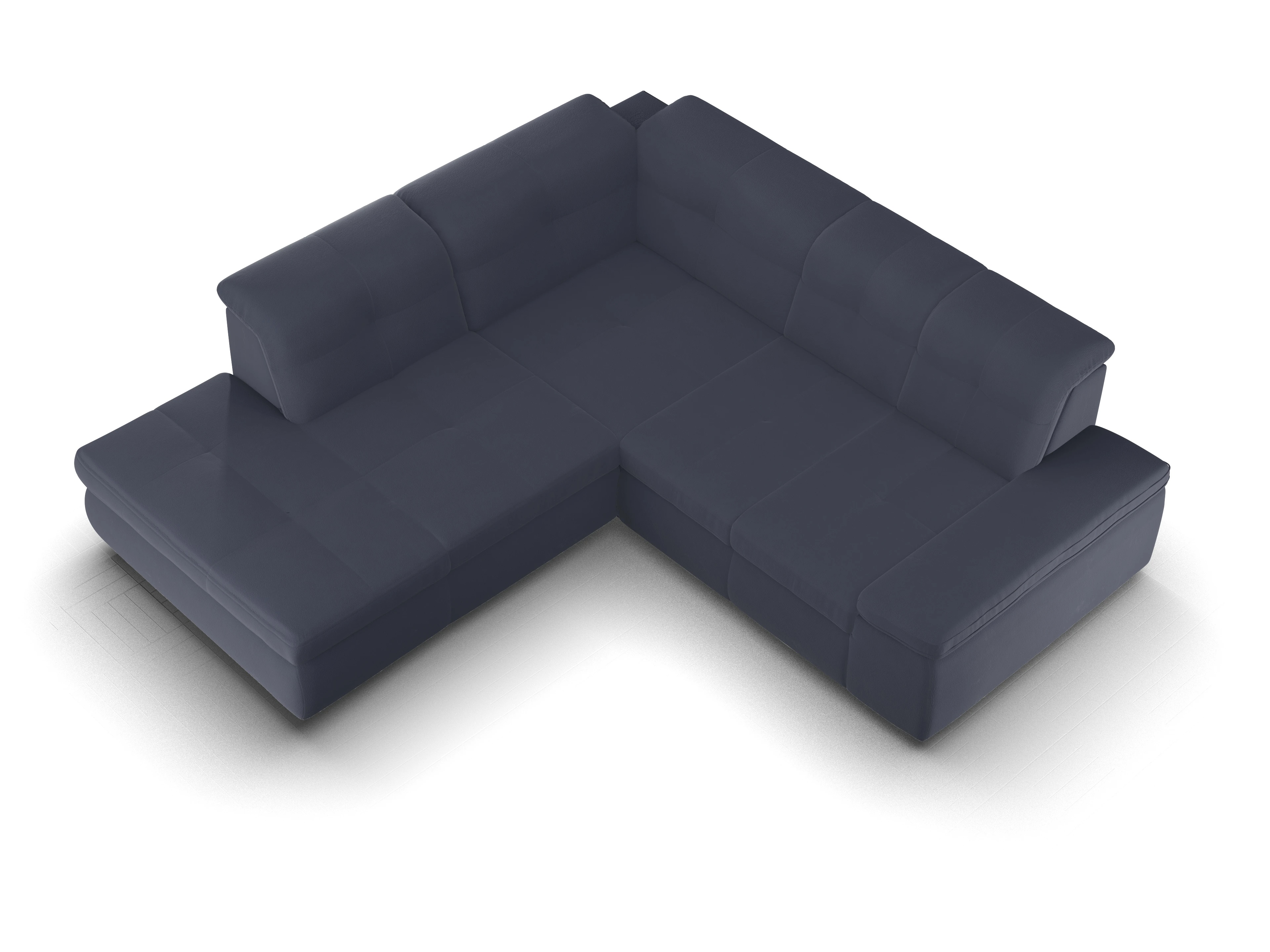 Ansicht des Produktes SC Smart 1001 Ecksofa links Abschluss offen in Stoff Blau