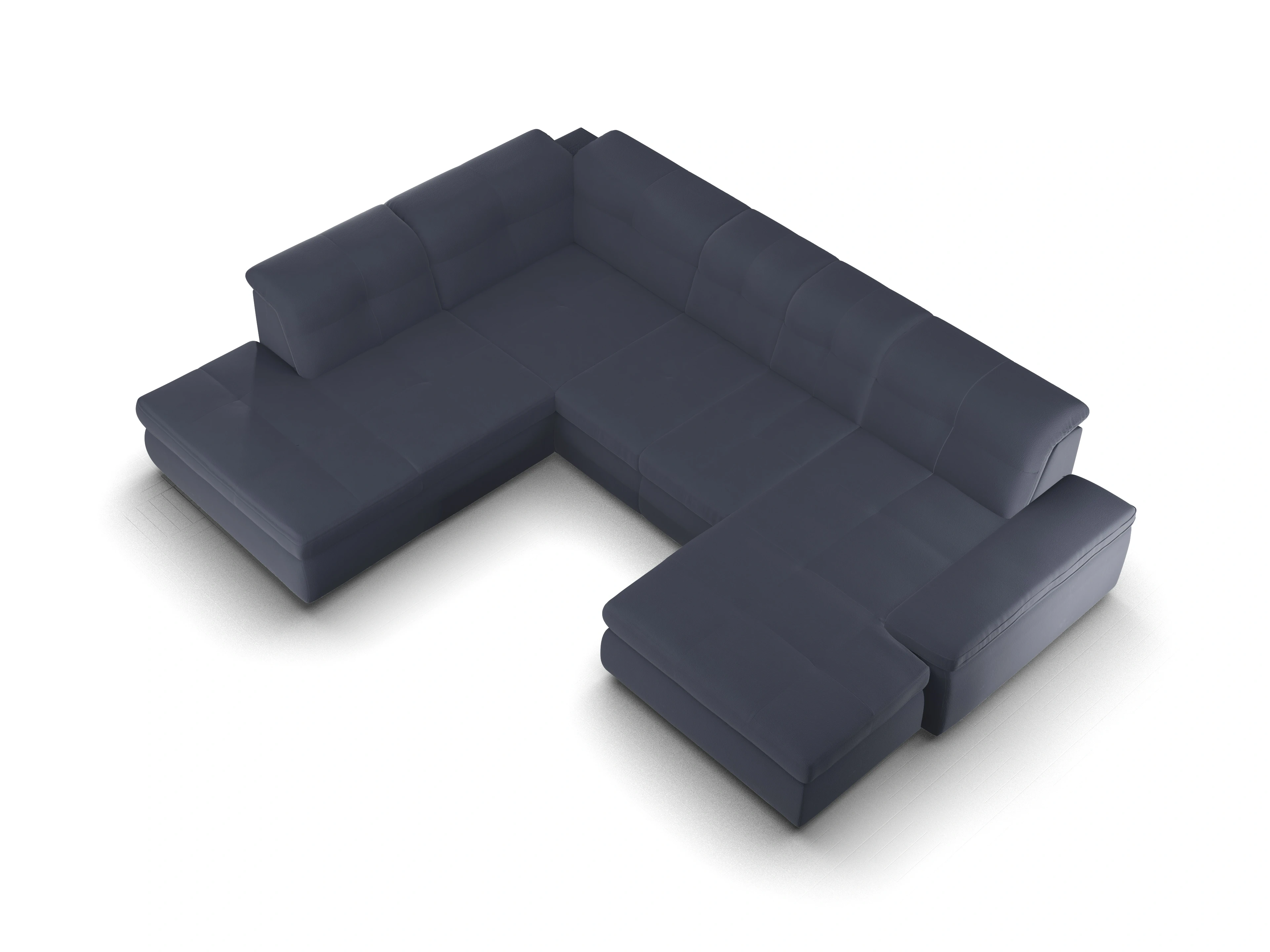 Ansicht des Produktes SC Smart 1001 Wohnlandschaft offen beidseitig in Stoff Blau