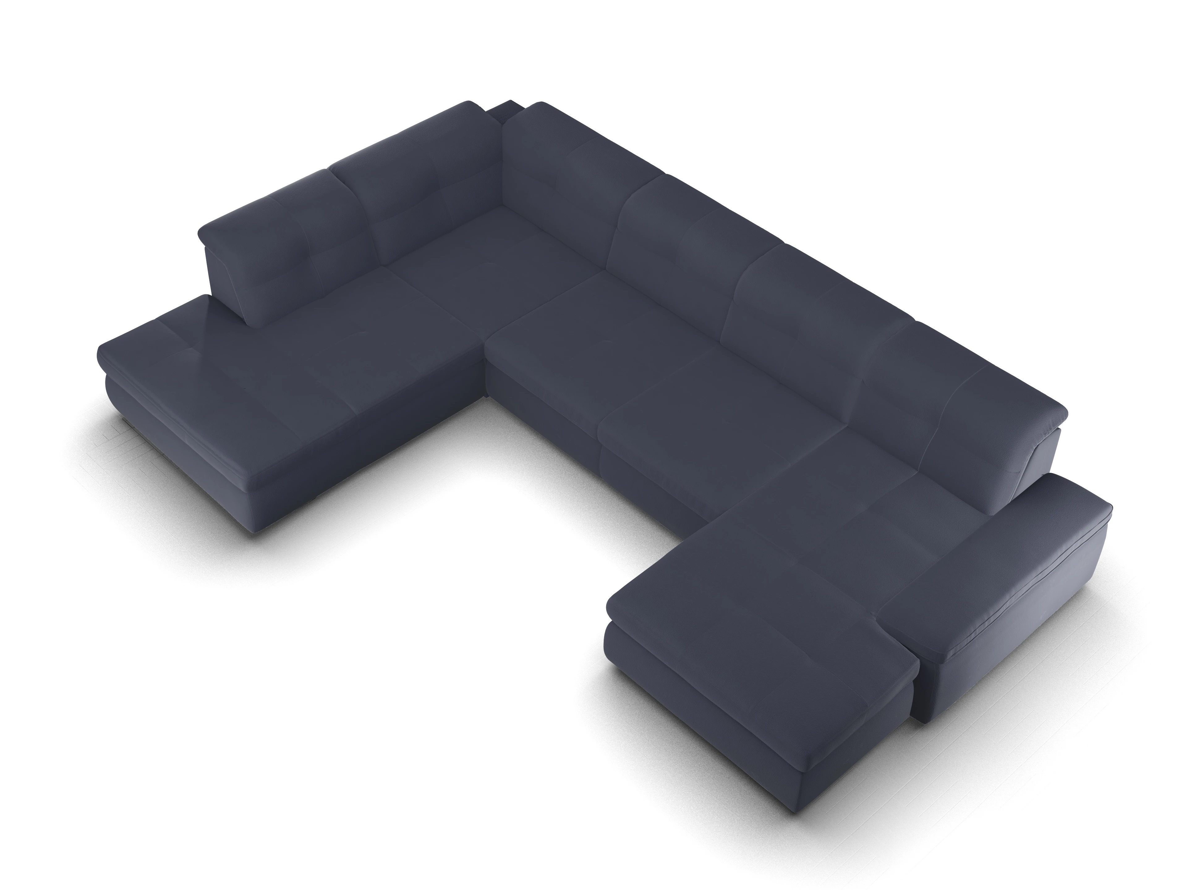 Sitz Concept smart 1001 Canapé Large SE 1,5Aho R Ansicht des Produktes SC Smart 1001 Wohnlandschaft offen beidseitig in Stoff Blau