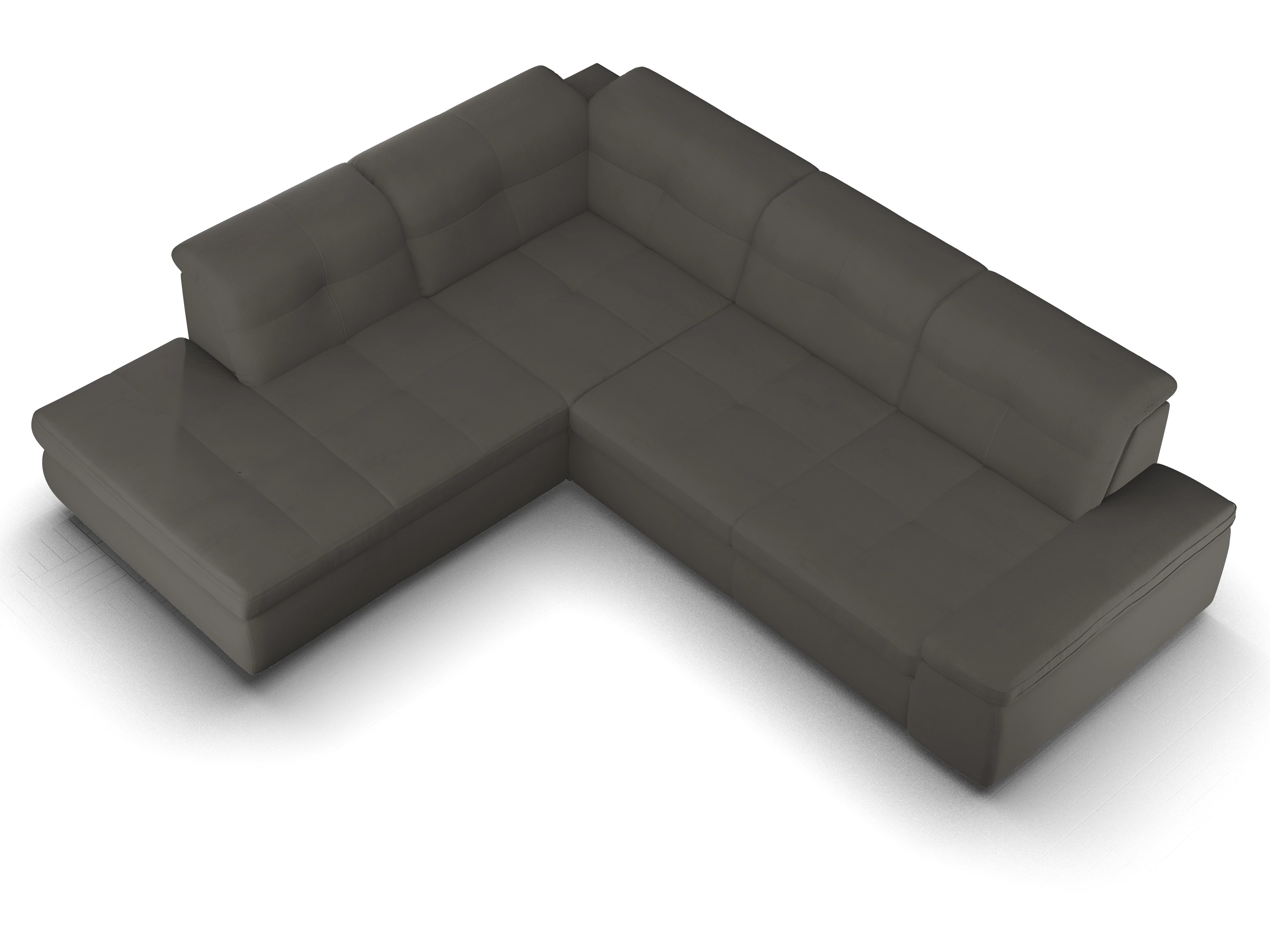 Ansicht des Produktes SC Smart 1001 Ecksofa links Abschluss offen in Stoff Grau
