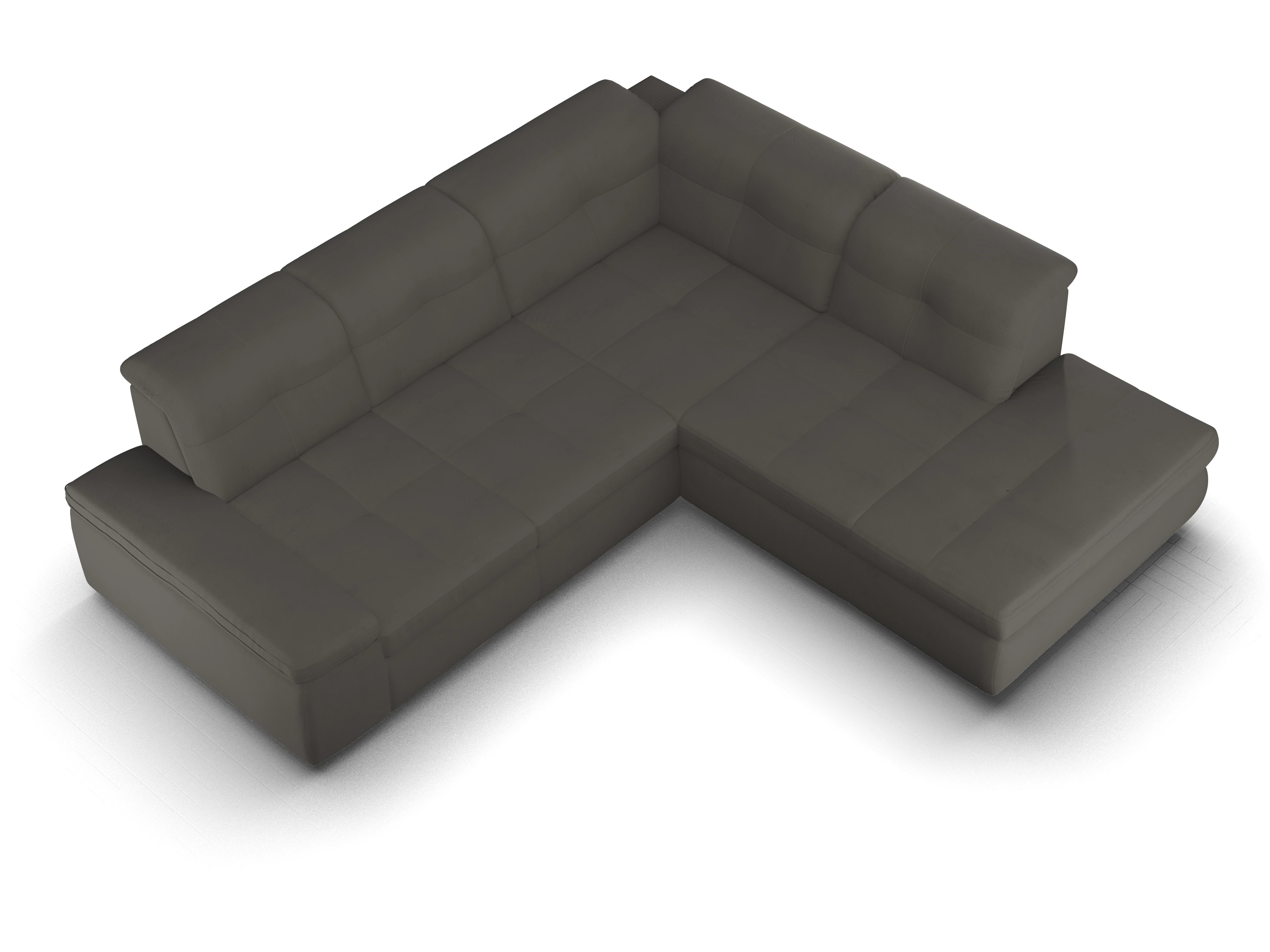 Ansicht des Produktes SC Smart 1001 Ecksofa rechts Abschluss offen in Stoff Grau