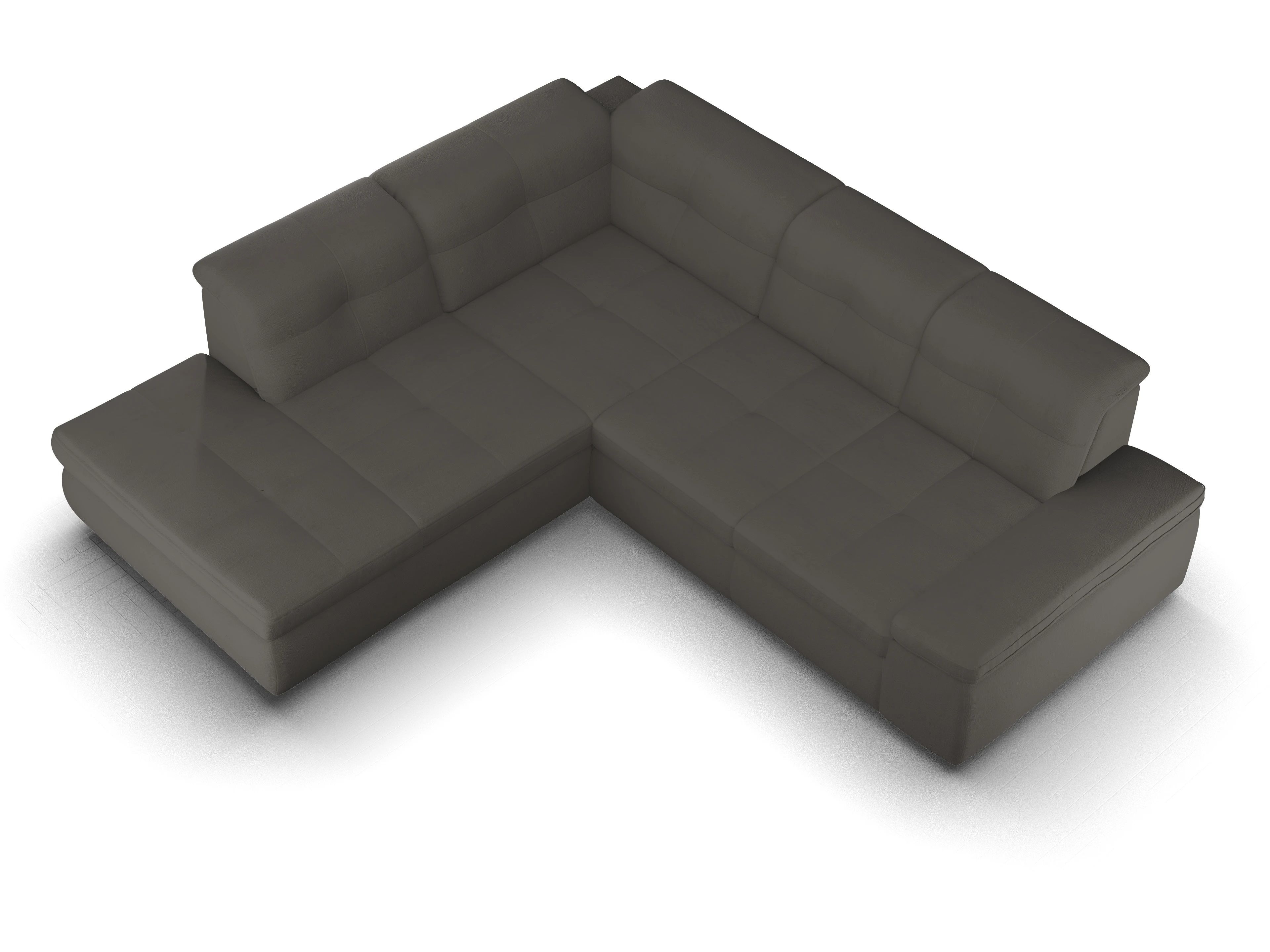 Sitz Concept smart 1001 Ecksofa 1,5Aho SE Medium L Ansicht des Produktes SC Smart 1001 Ecksofa links Abschluss offen in Stoff Grau