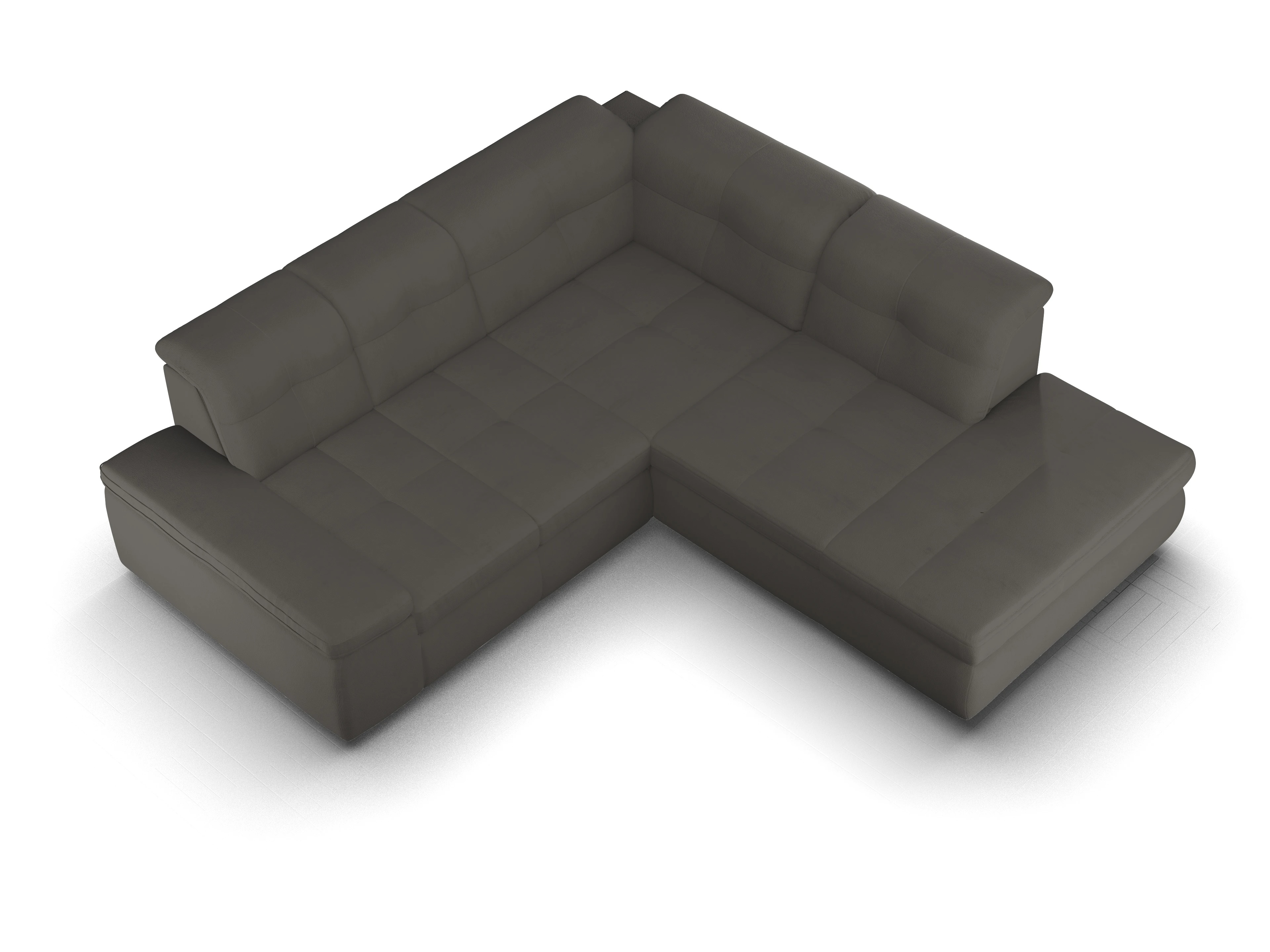 Ansicht des Produktes SC Smart 1001 Ecksofa rechts Abschluss offen in Stoff Grau