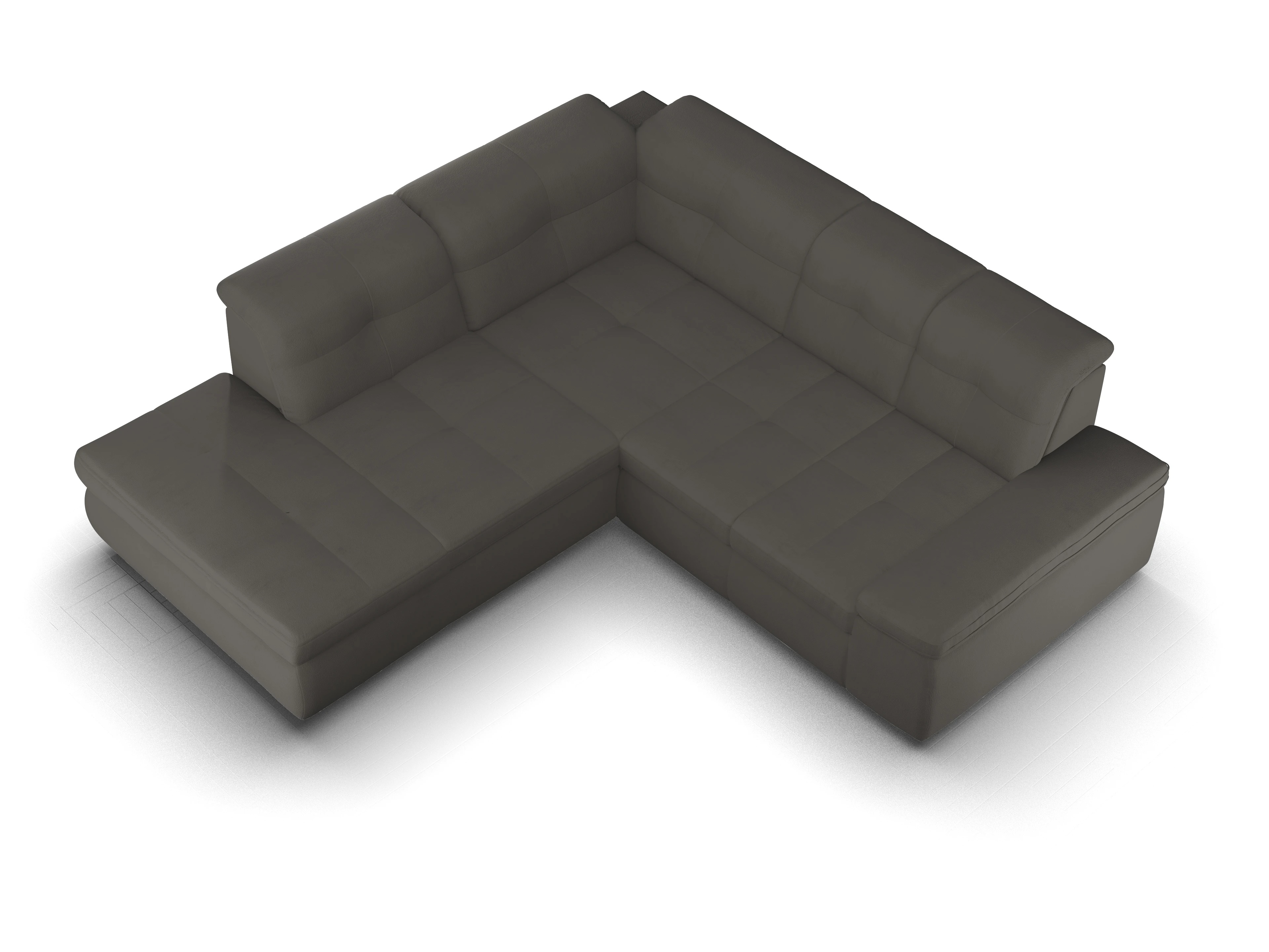 Ansicht des Produktes SC Smart 1001 Ecksofa links Abschluss offen in Stoff Grau