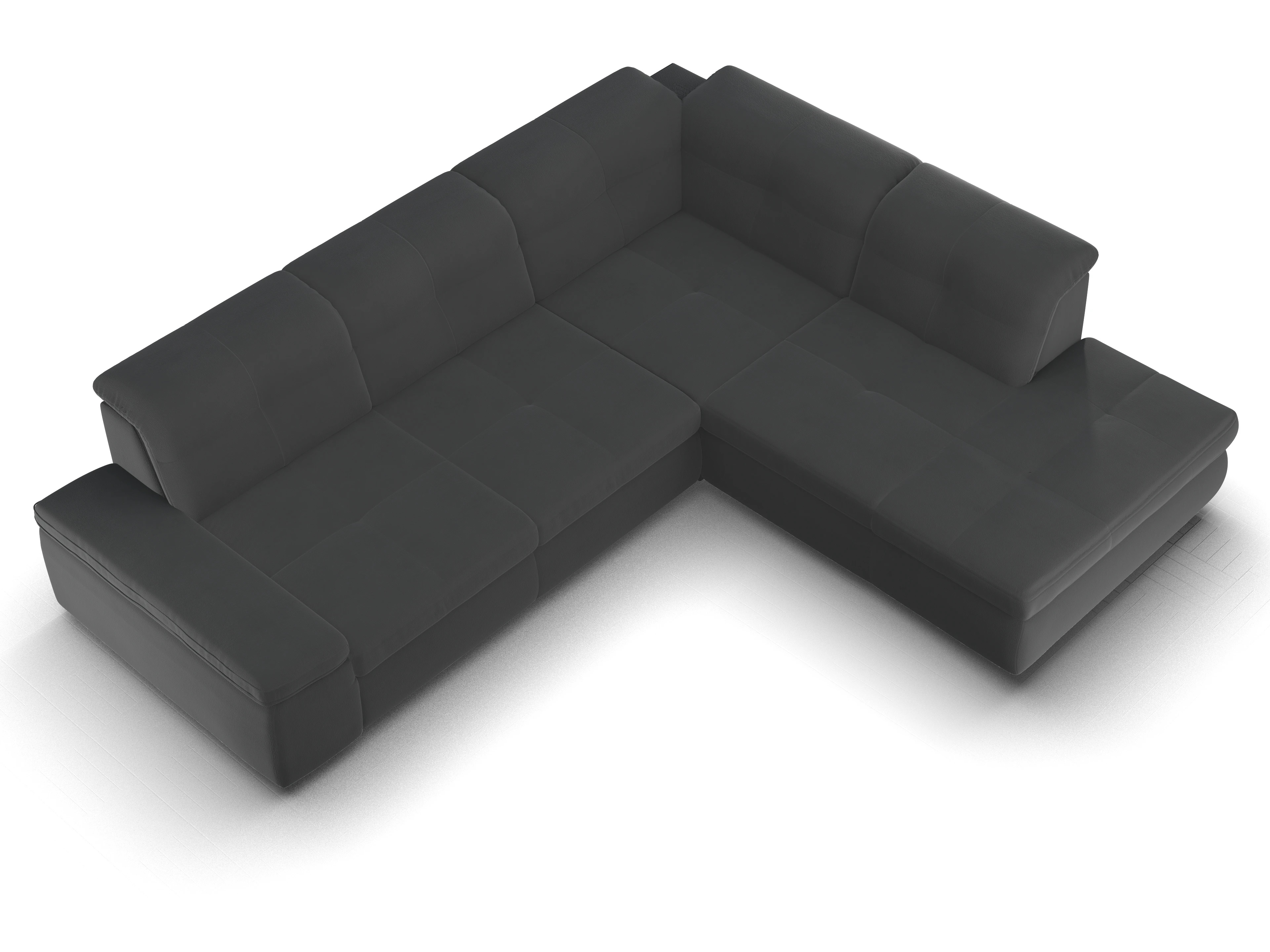 Ansicht des Produktes SC Smart 1001 Ecksofa rechts Abschluss offen in Stoff Schwarz