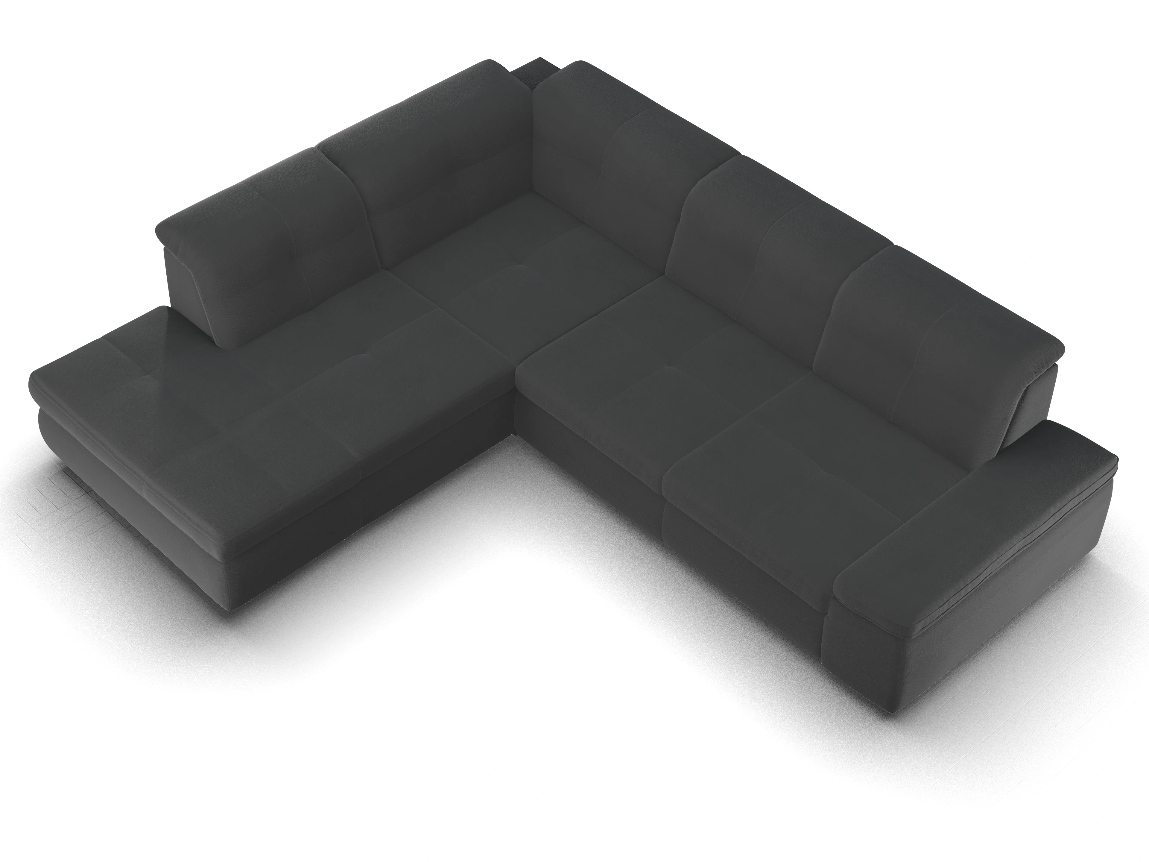 Ansicht des Produktes SC Smart 1001 Ecksofa links Abschluss offen in Stoff Schwarz