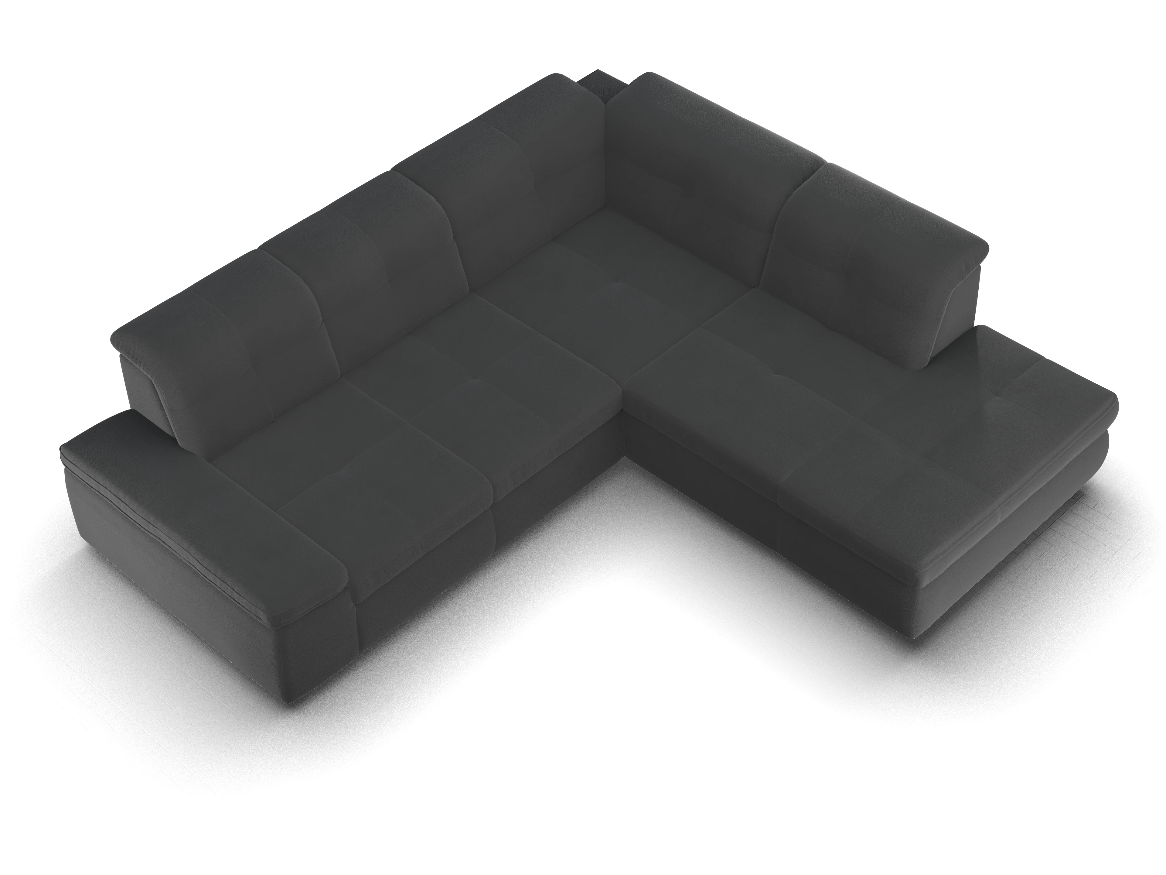 Ansicht des Produktes SC Smart 1001 Ecksofa rechts Abschluss offen in Stoff Schwarz