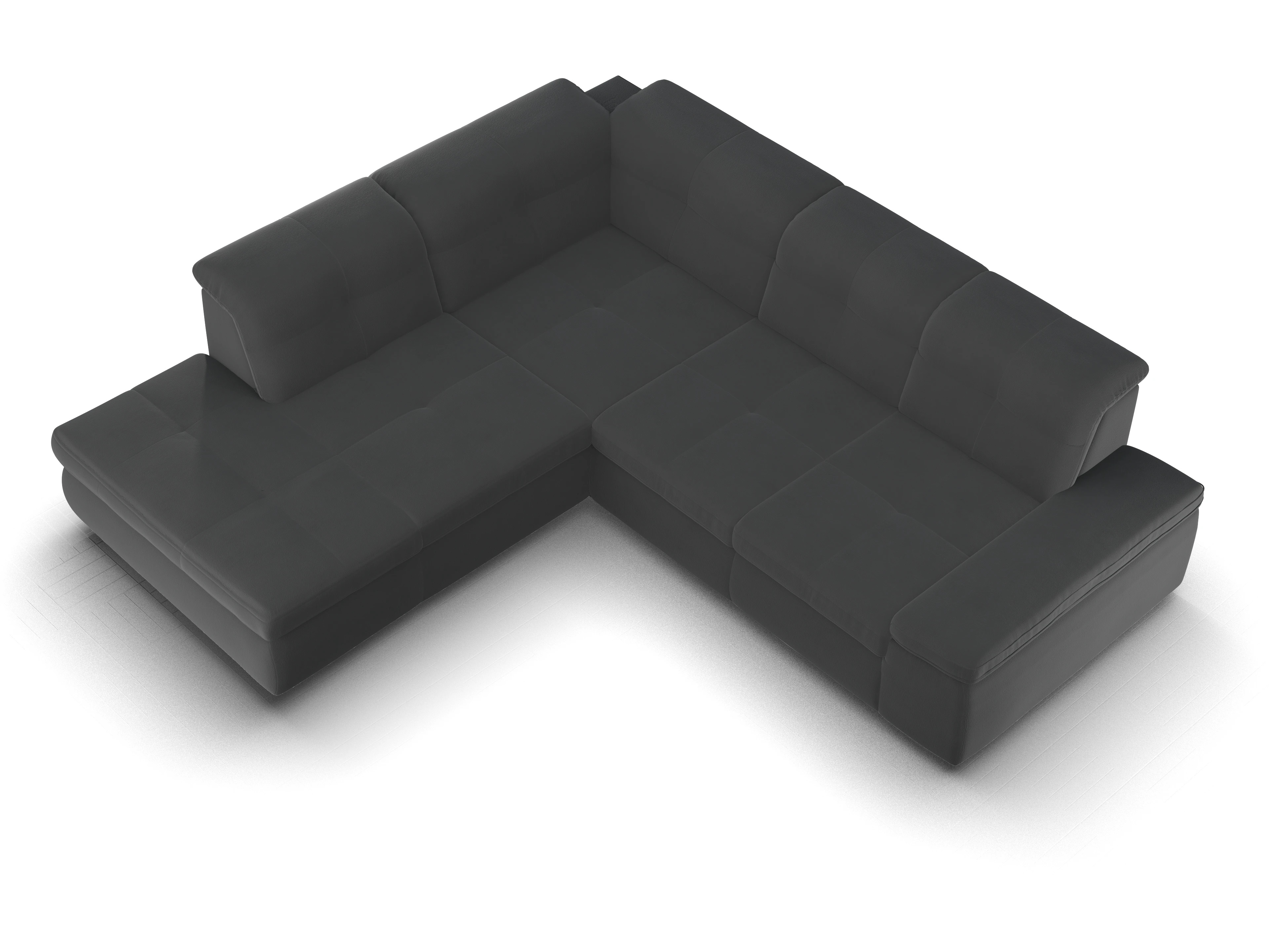 Ansicht des Produktes SC Smart 1001 Ecksofa links Abschluss offen in Stoff Schwarz