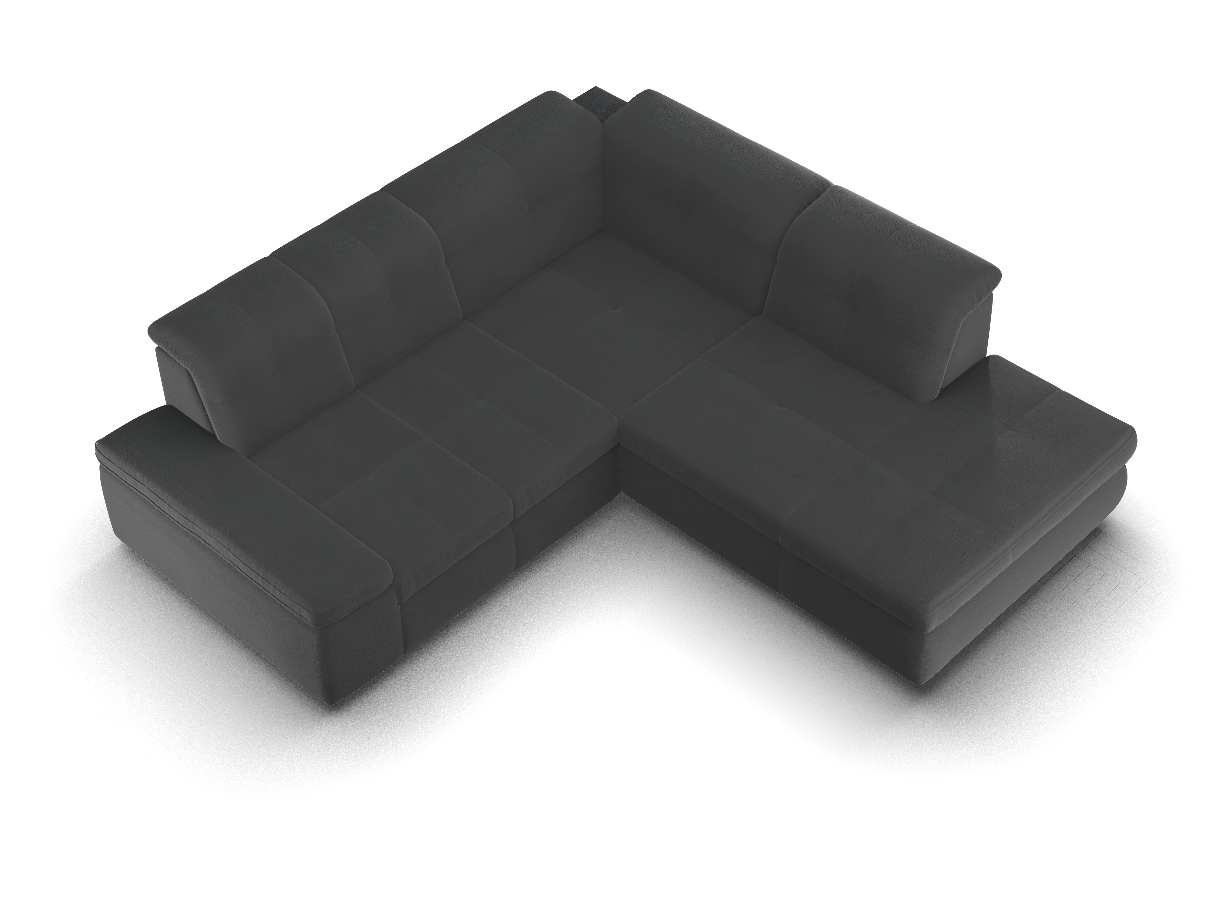 Ansicht des Produktes SC Smart 1001 Ecksofa rechts Abschluss offen in Stoff Schwarz