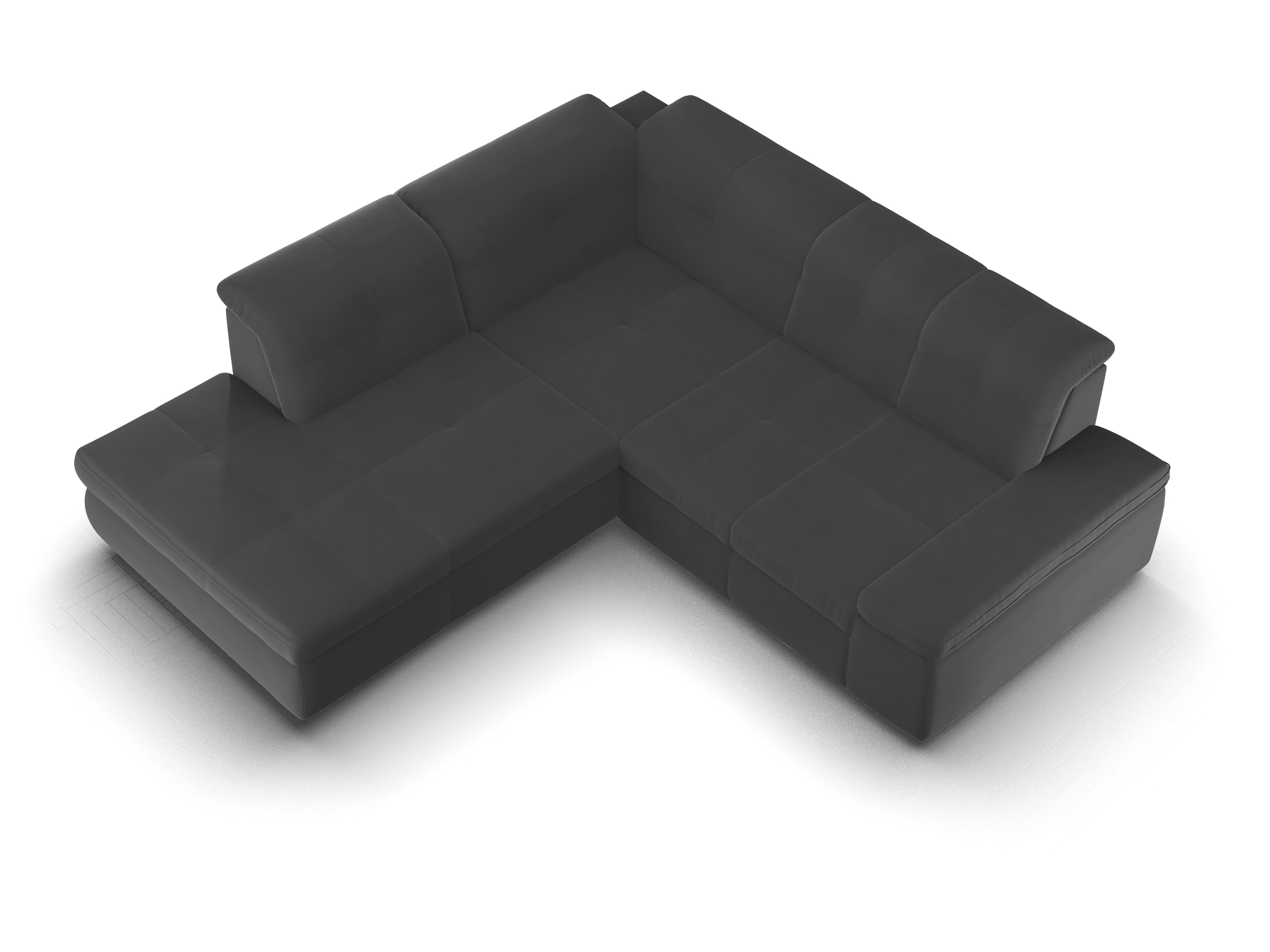Ansicht des Produktes SC Smart 1001 Ecksofa links Abschluss offen in Stoff Schwarz