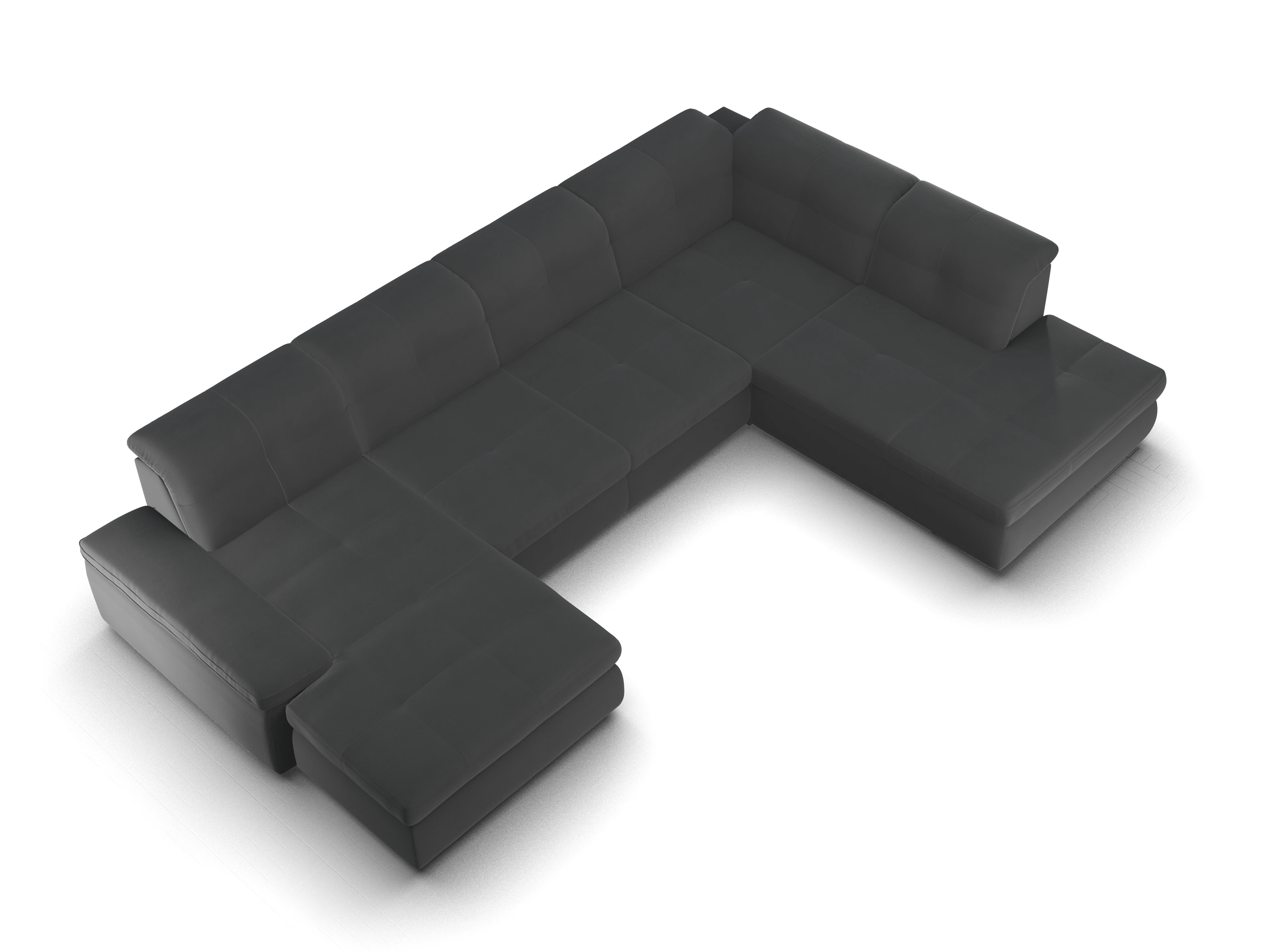 Ansicht des Produktes SC Smart 1001 Wohnlandschaft offen beidseitig in Stoff Schwarz
