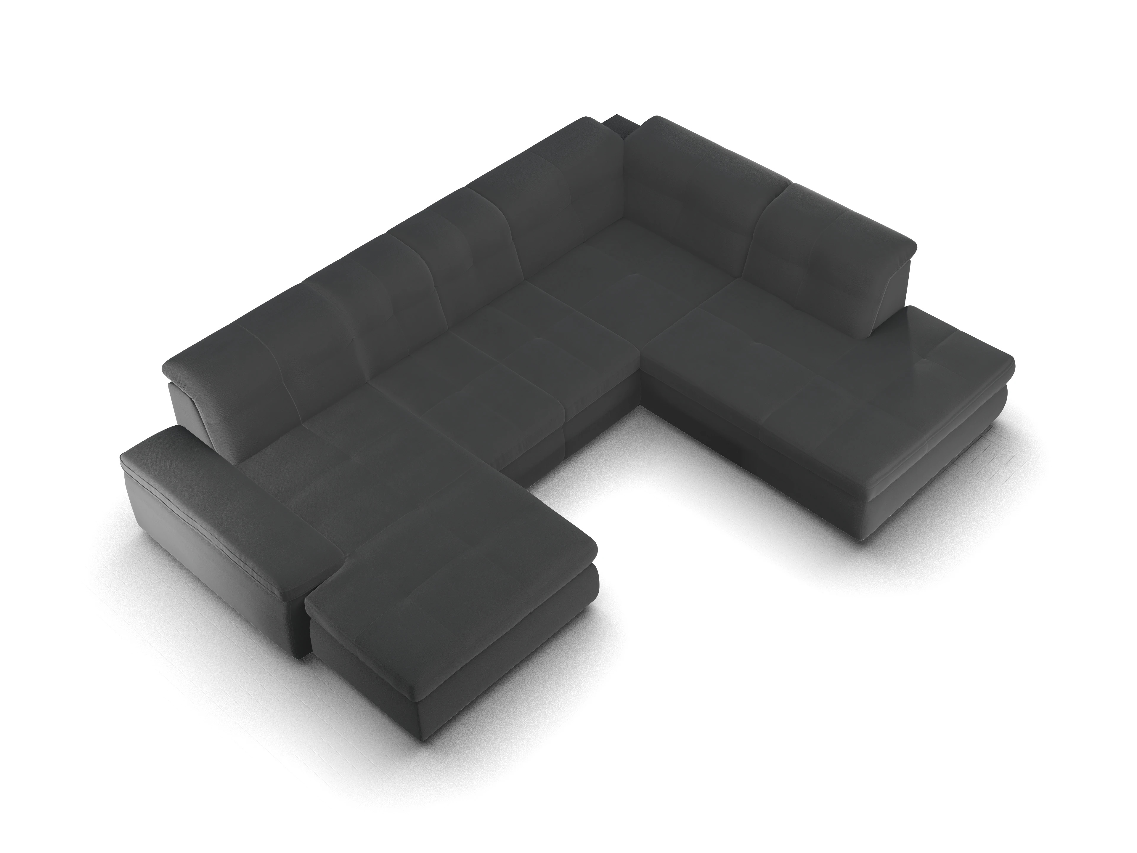 Ansicht des Produktes SC Smart 1001 Wohnlandschaft offen beidseitig in Stoff Schwarz