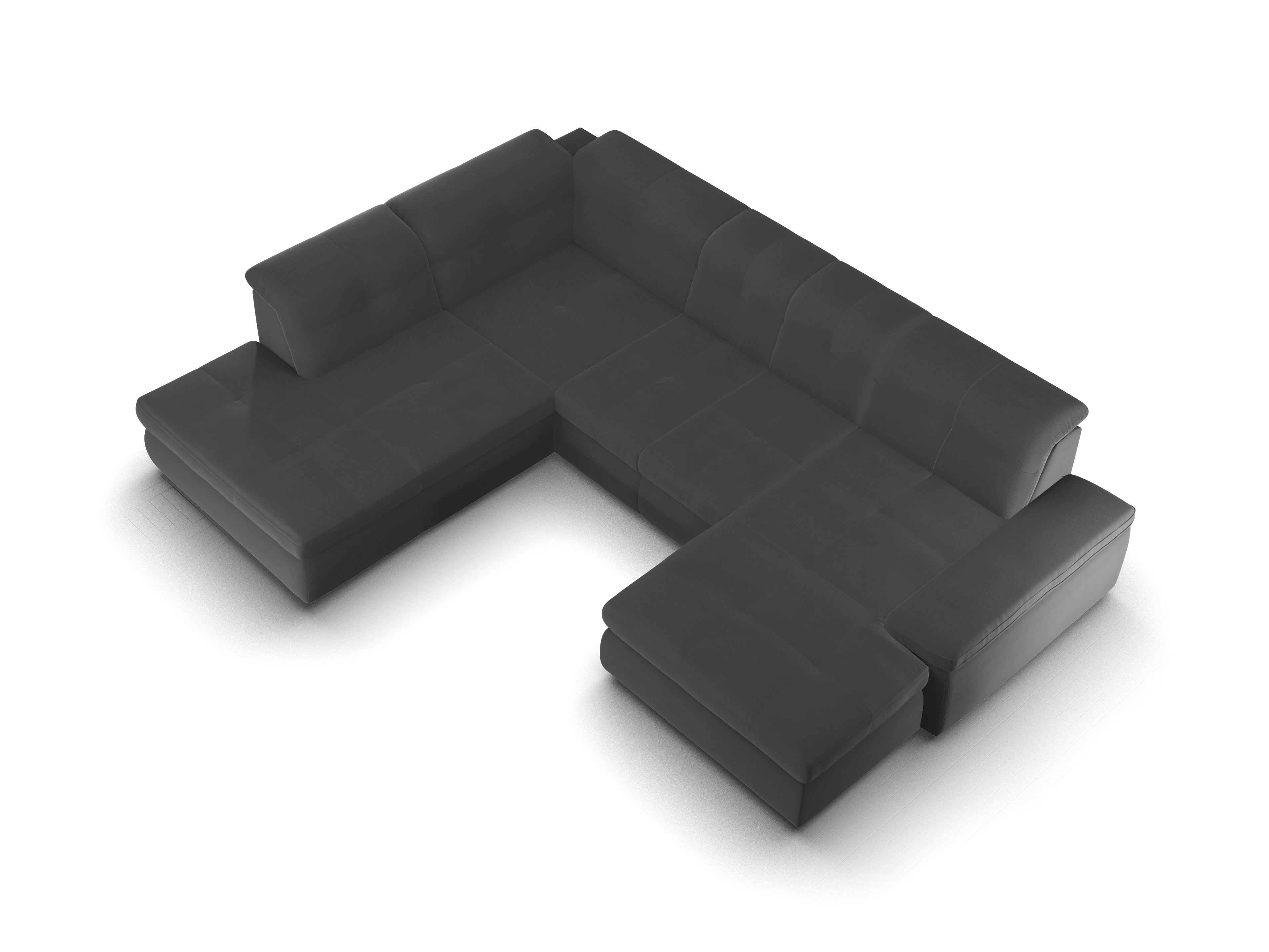 Ansicht des Produktes SC Smart 1001 Wohnlandschaft offen beidseitig in Stoff Schwarz