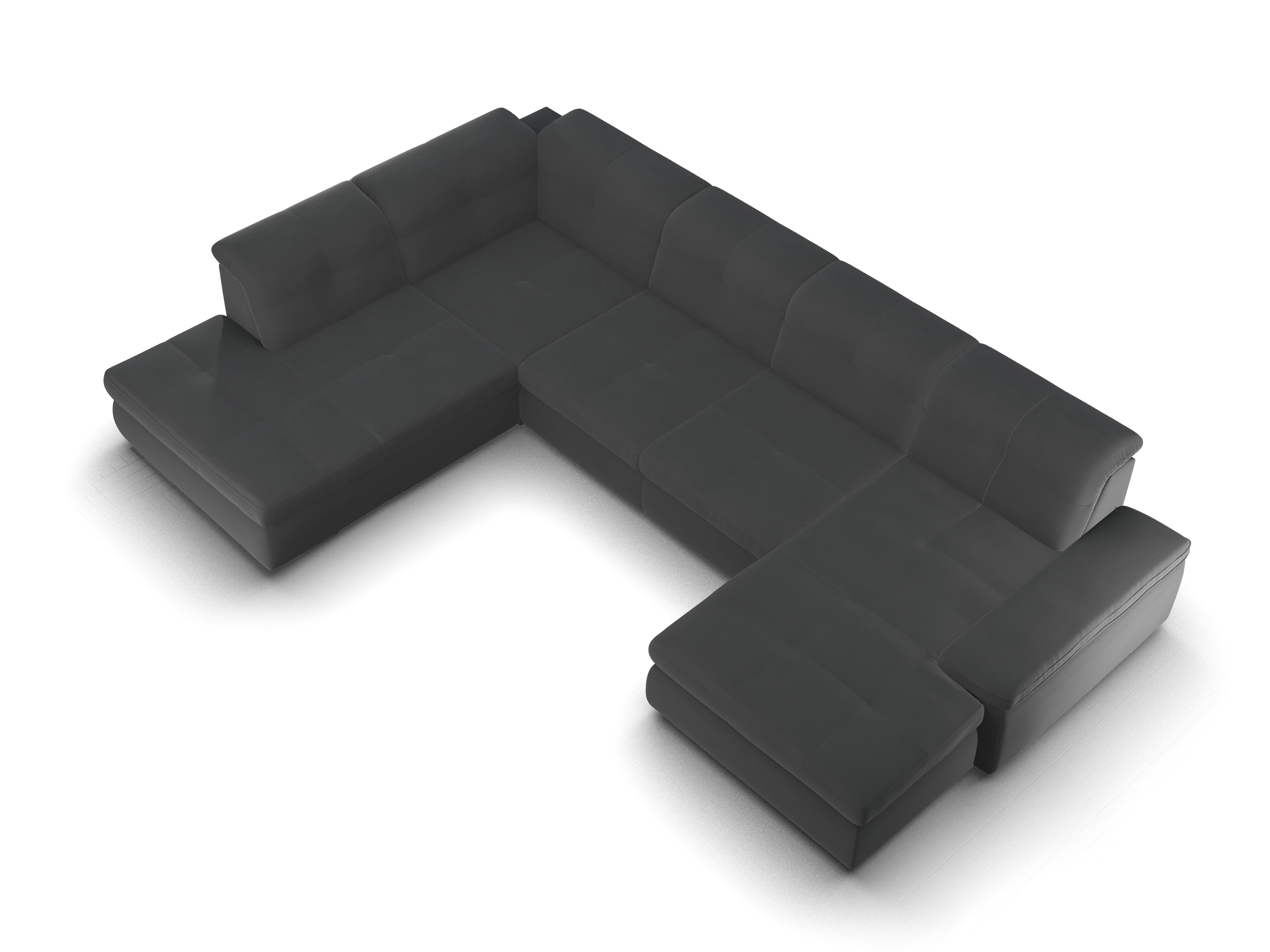 Ansicht des Produktes SC Smart 1001 Wohnlandschaft offen beidseitig in Stoff Schwarz