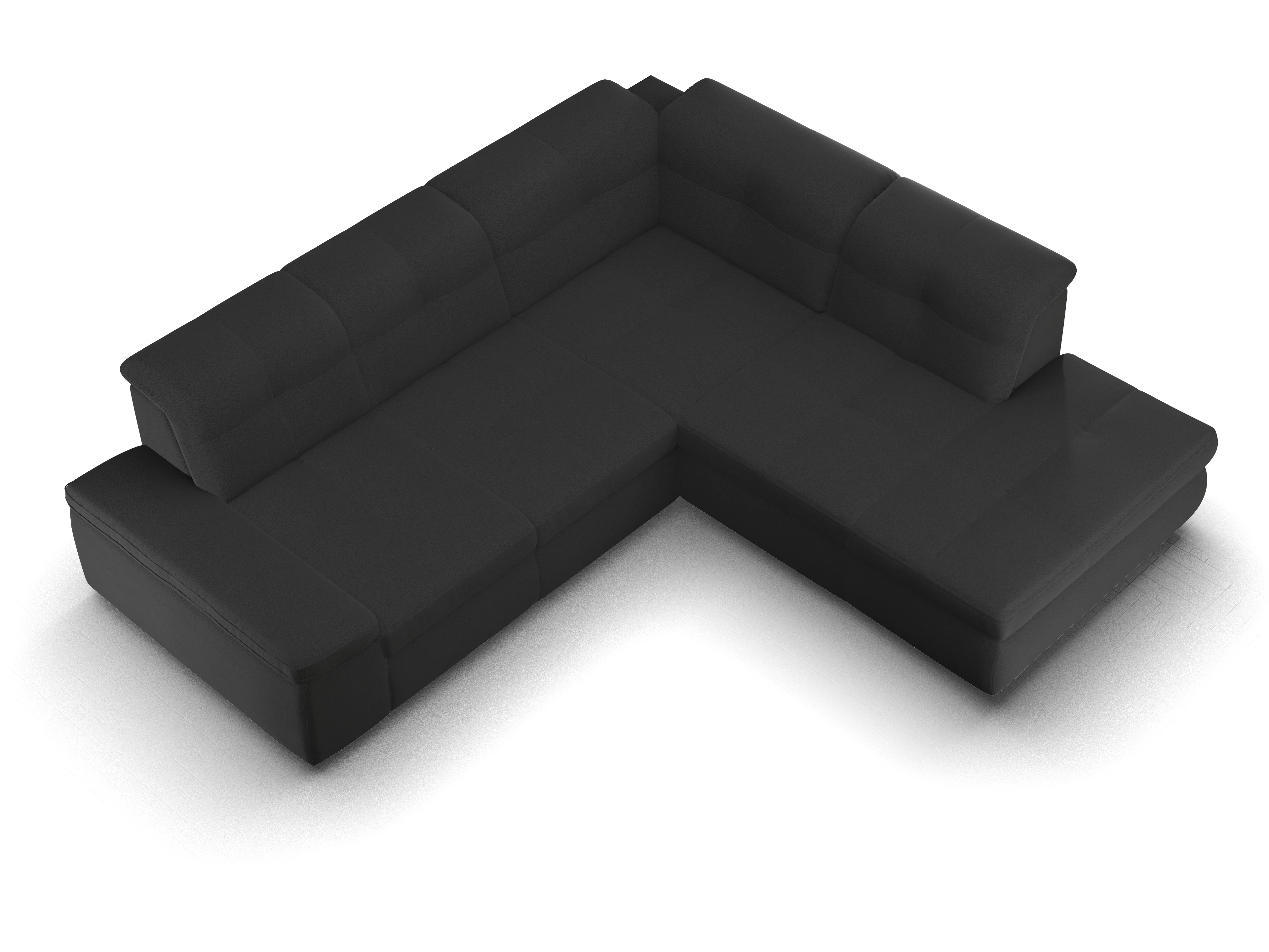 Ansicht des Produktes SC Smart 1001 Ecksofa rechts Abschluss offen in Stoff Grau