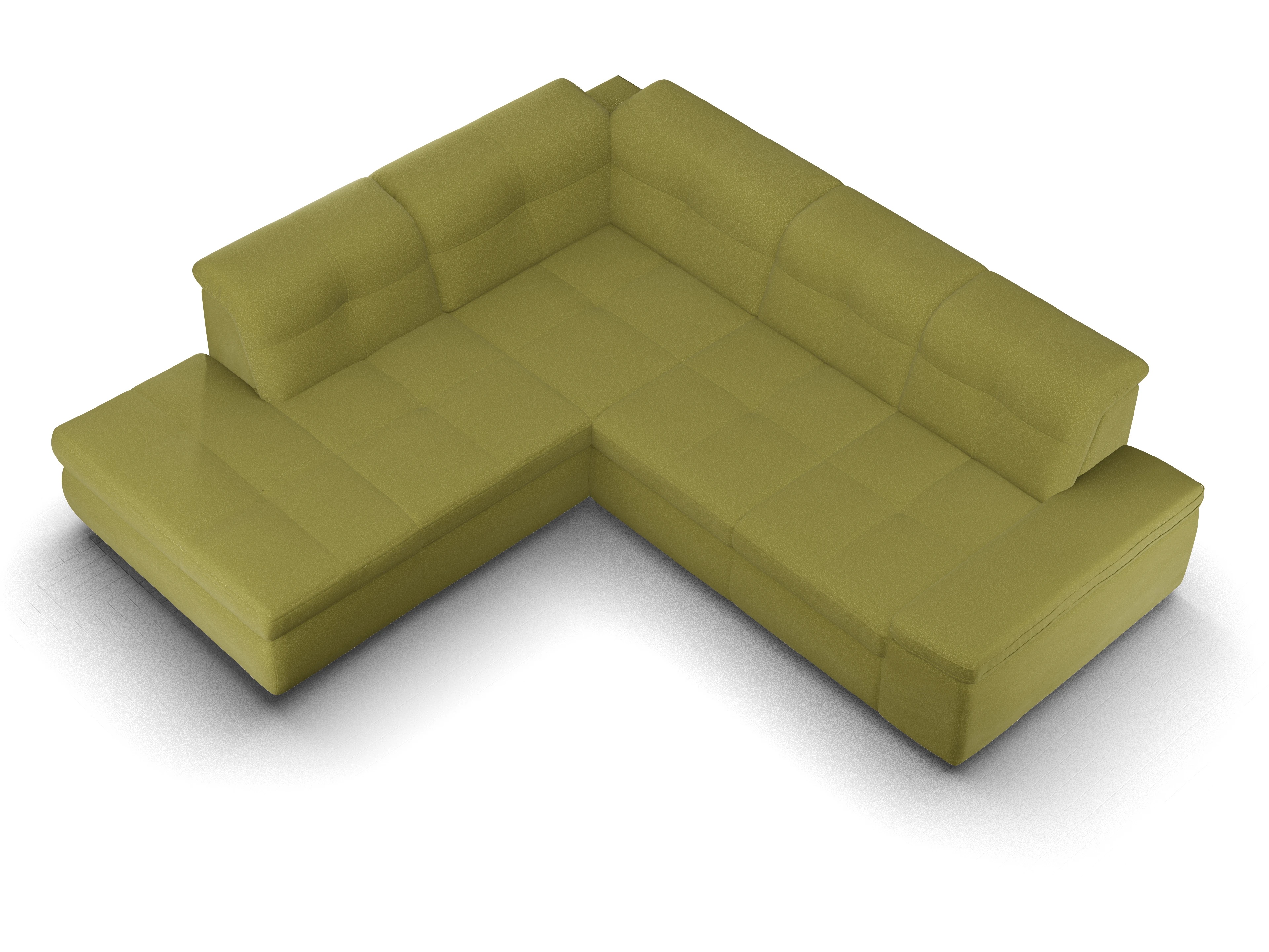 Ansicht des Produktes SC Smart 1001 Ecksofa links Abschluss offen in Stoff Grün