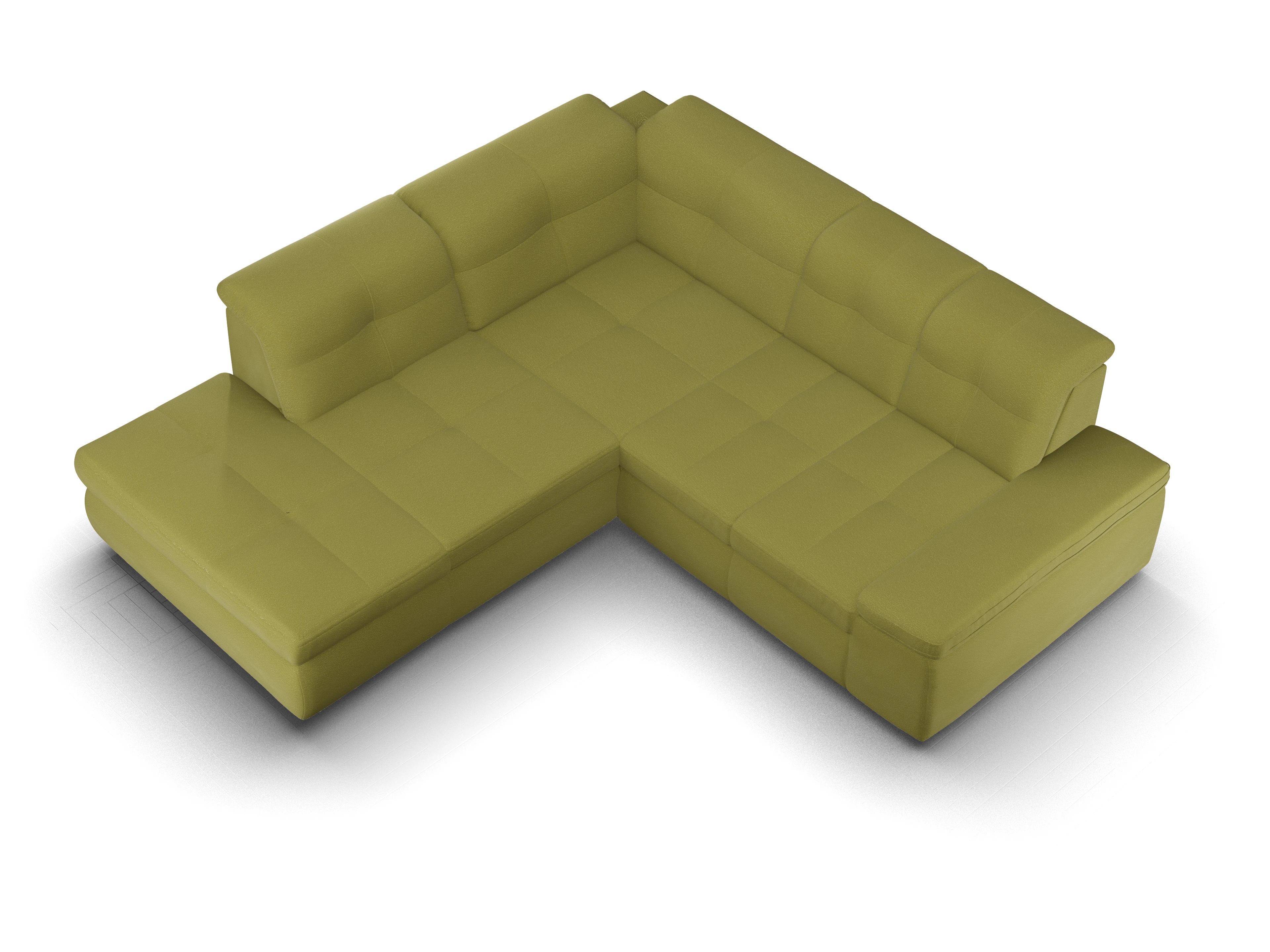 Ansicht des Produktes SC Smart 1001 Ecksofa links Abschluss offen in Stoff Grün
