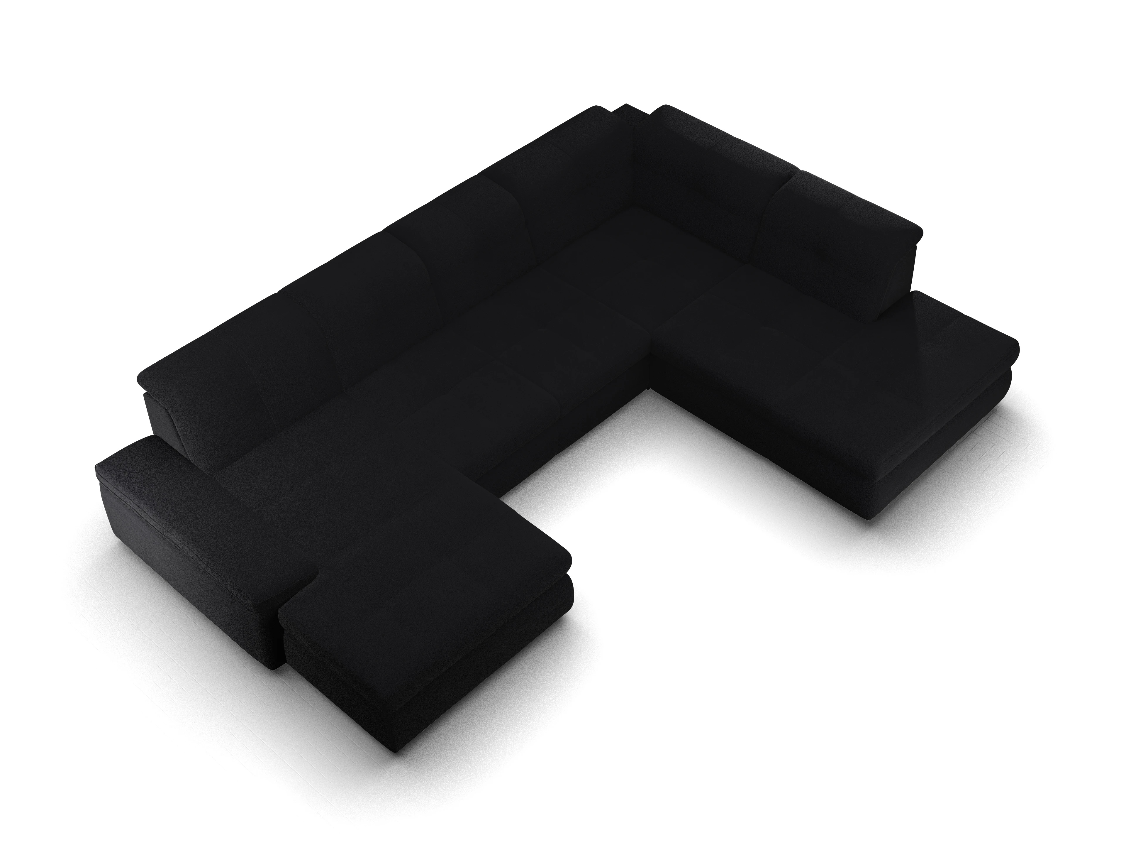 Ansicht des Produktes SC Smart 1001 Wohnlandschaft offen beidseitig in Stoff Schwarz