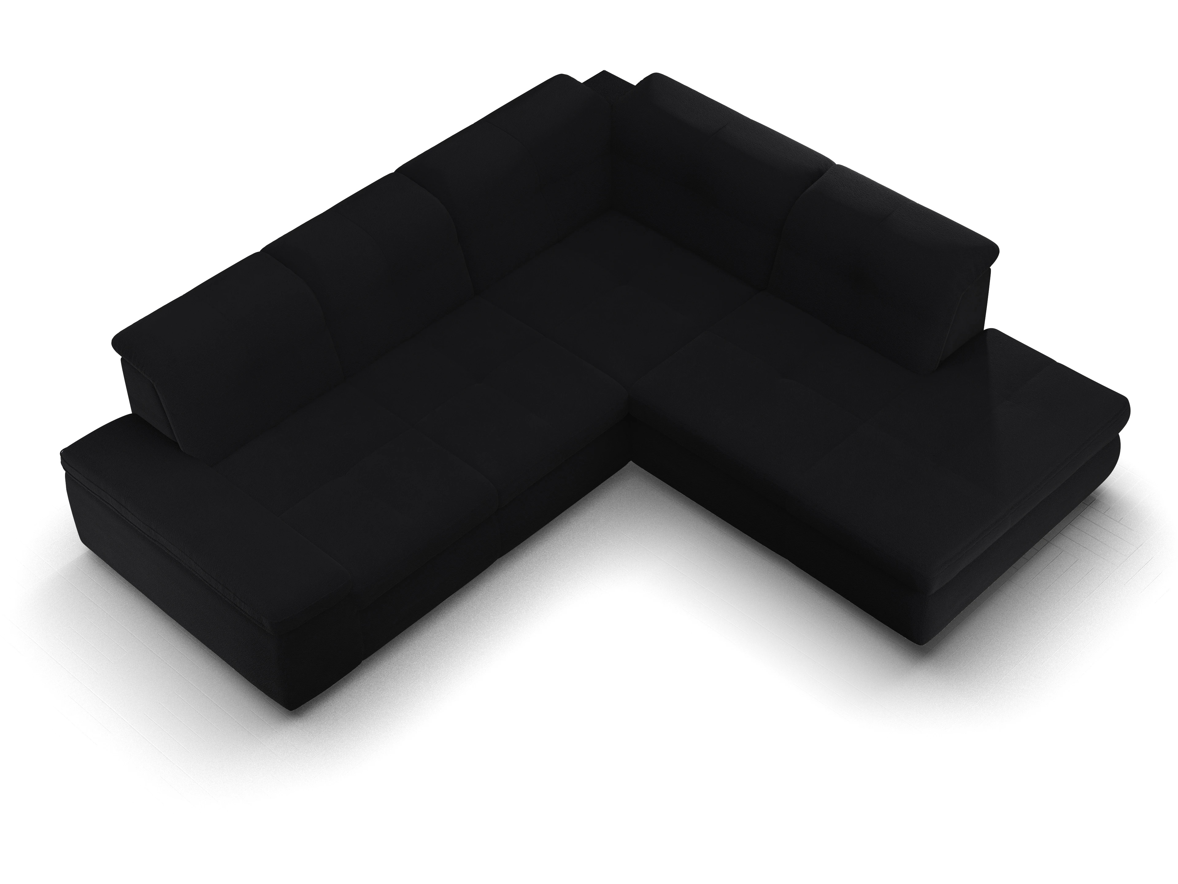 Ansicht des Produktes SC Smart 1001 Ecksofa rechts Abschluss offen in Stoff Schwarz