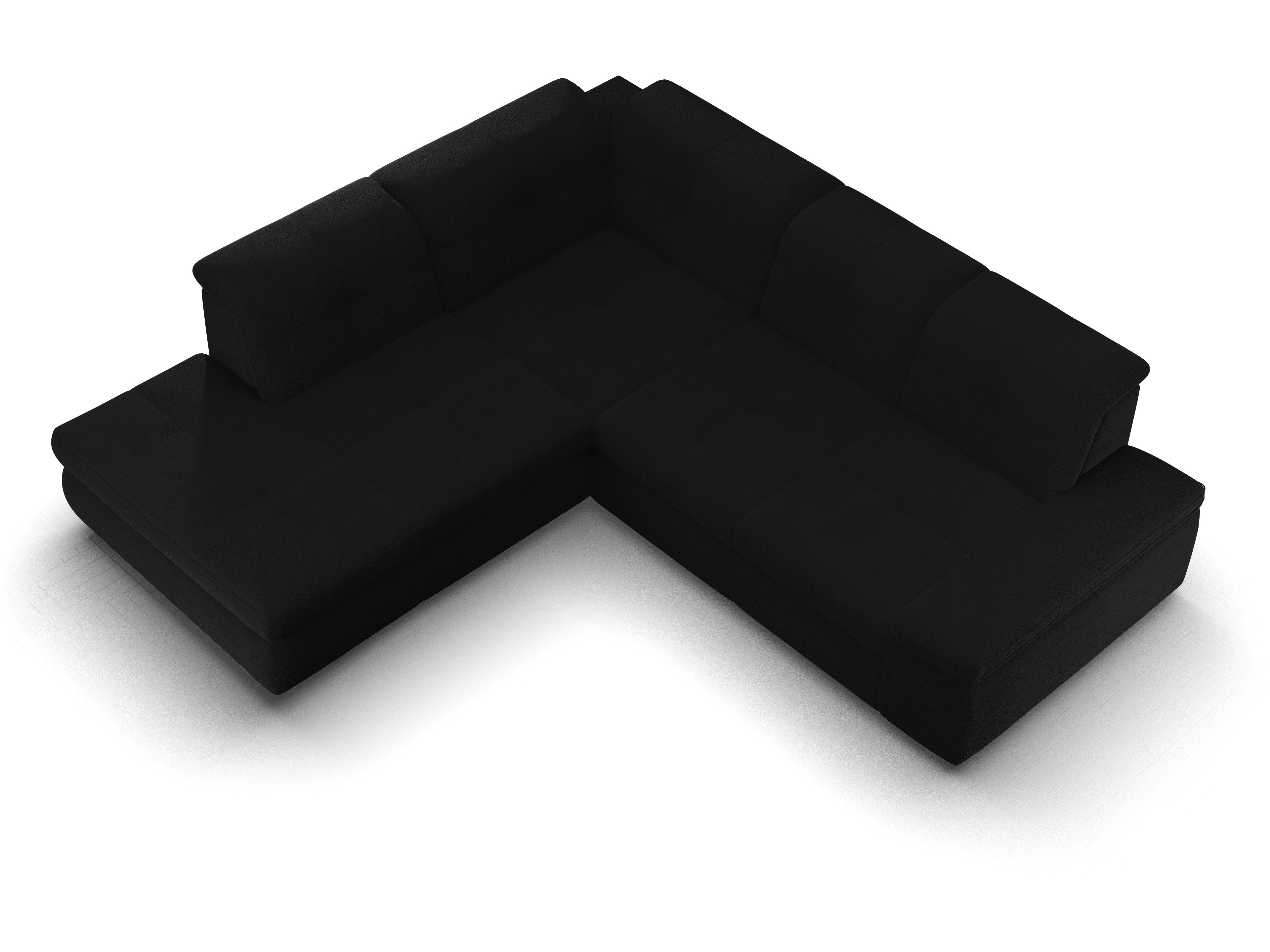 Ansicht des Produktes SC Smart 1001 Ecksofa links Abschluss offen in Stoff Schwarz