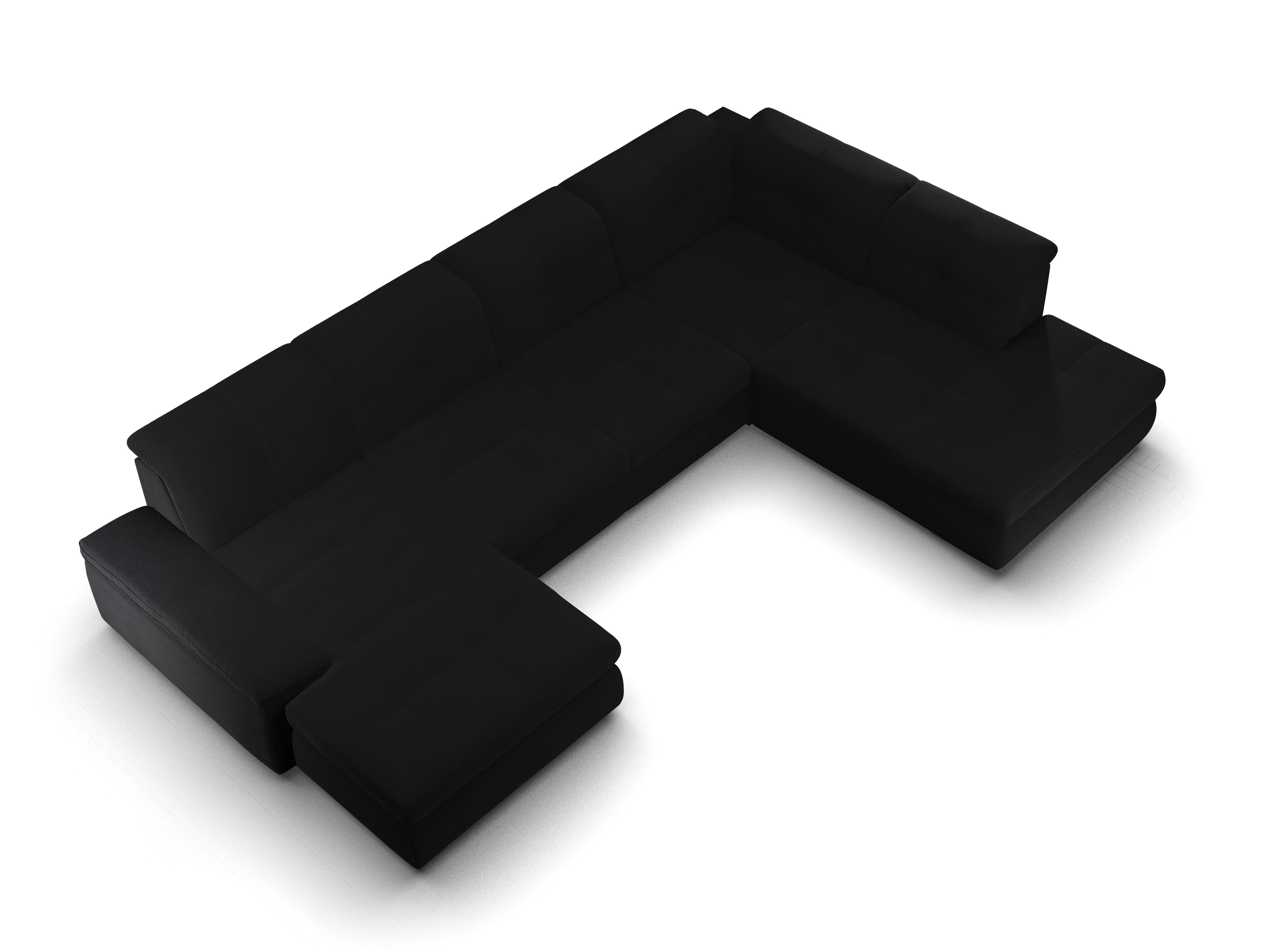 Ansicht des Produktes SC Smart 1001 Wohnlandschaft offen beidseitig in Stoff Schwarz
