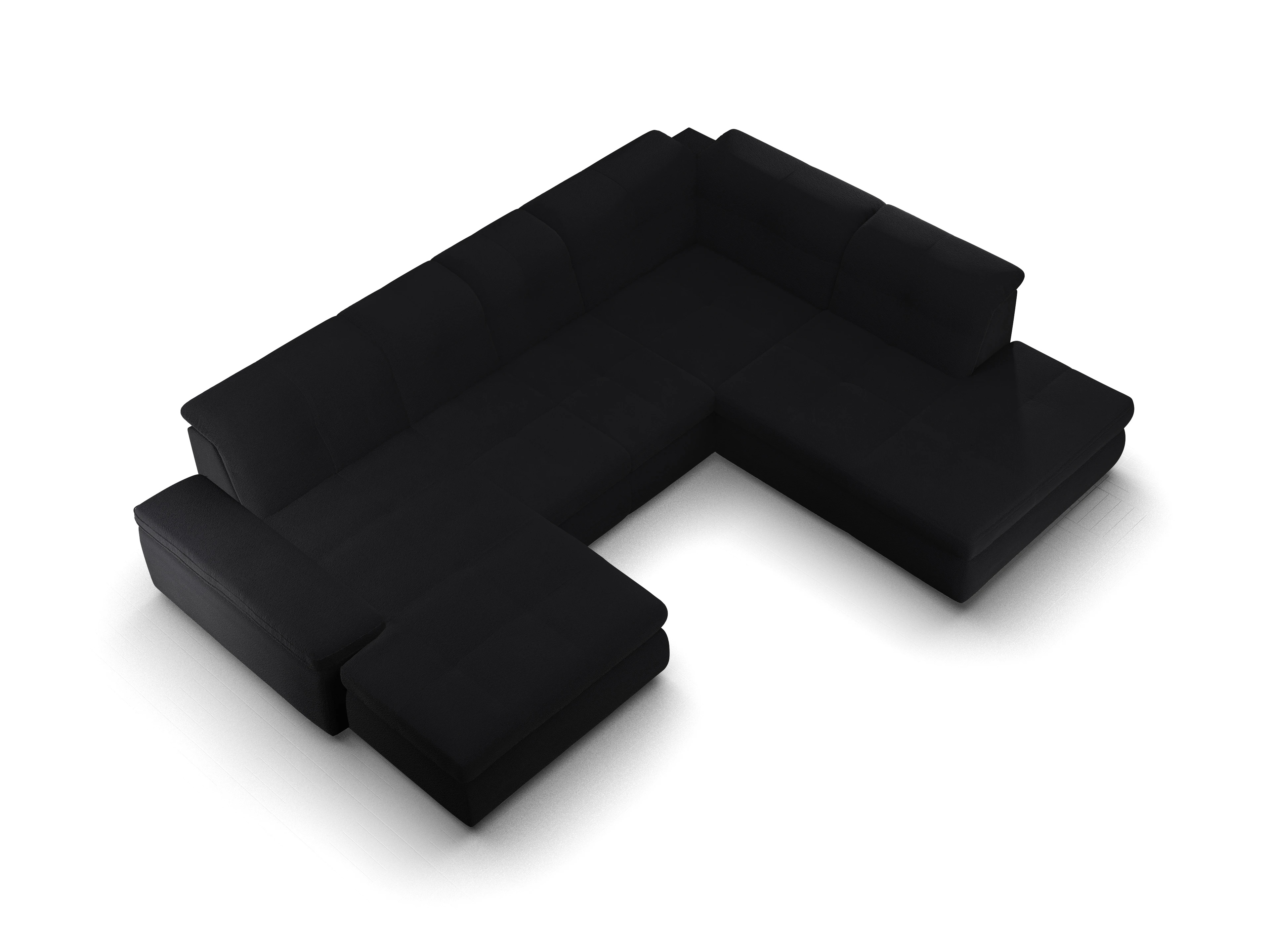 Ansicht des Produktes SC Smart 1001 Wohnlandschaft offen beidseitig in Stoff Schwarz