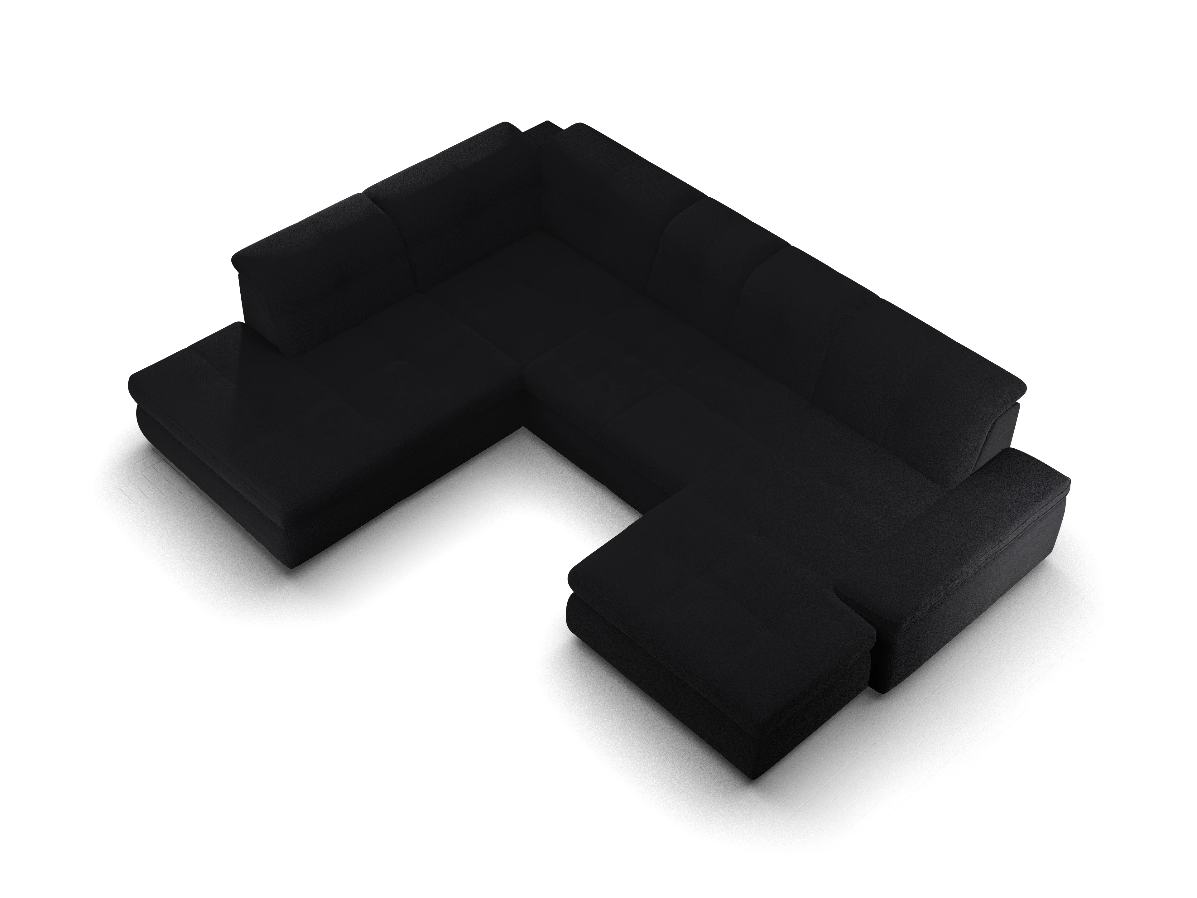 Ansicht des Produktes SC Smart 1001 Wohnlandschaft offen beidseitig in Stoff Schwarz