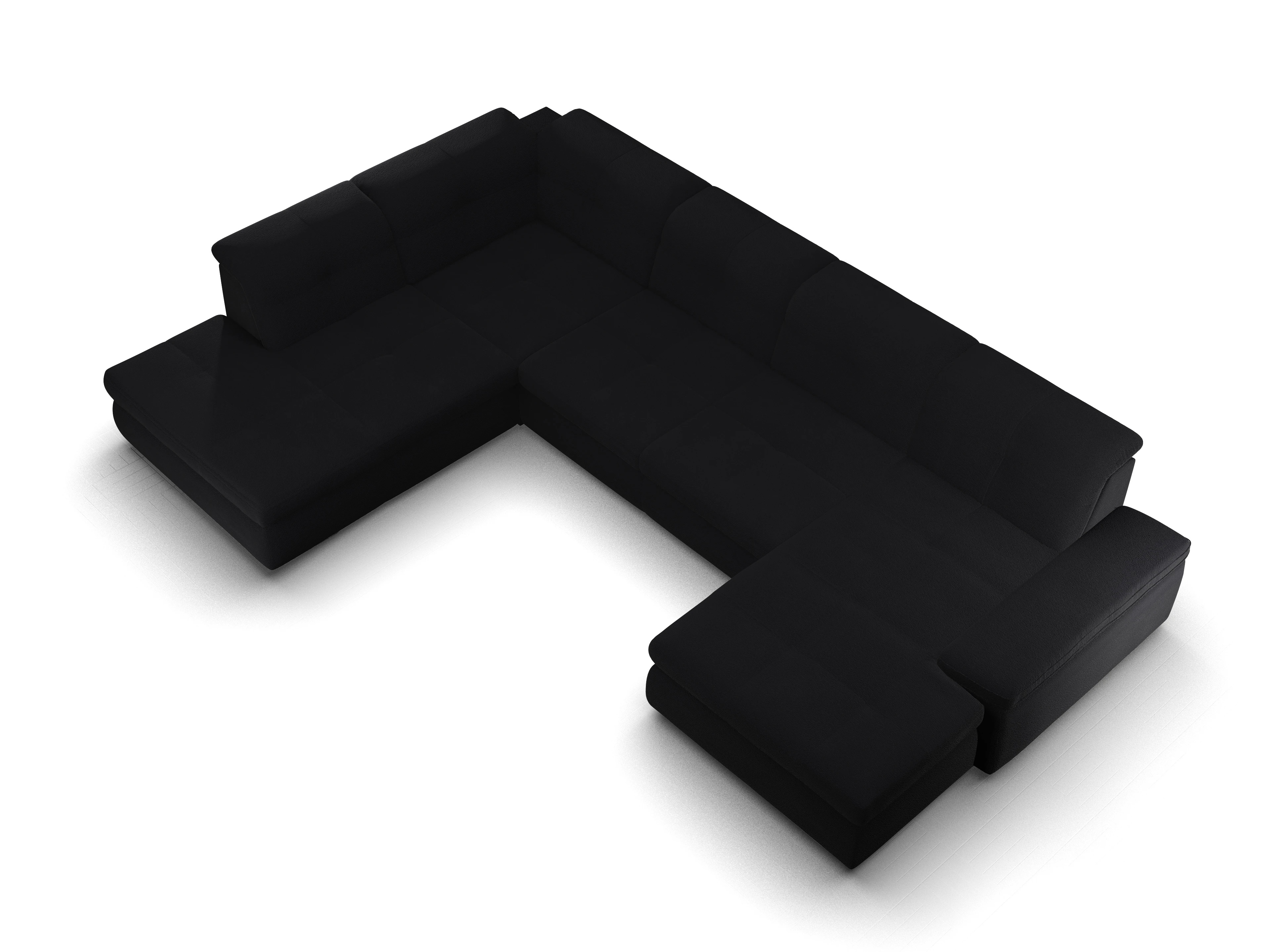 Ansicht des Produktes SC Smart 1001 Wohnlandschaft offen beidseitig in Stoff Schwarz