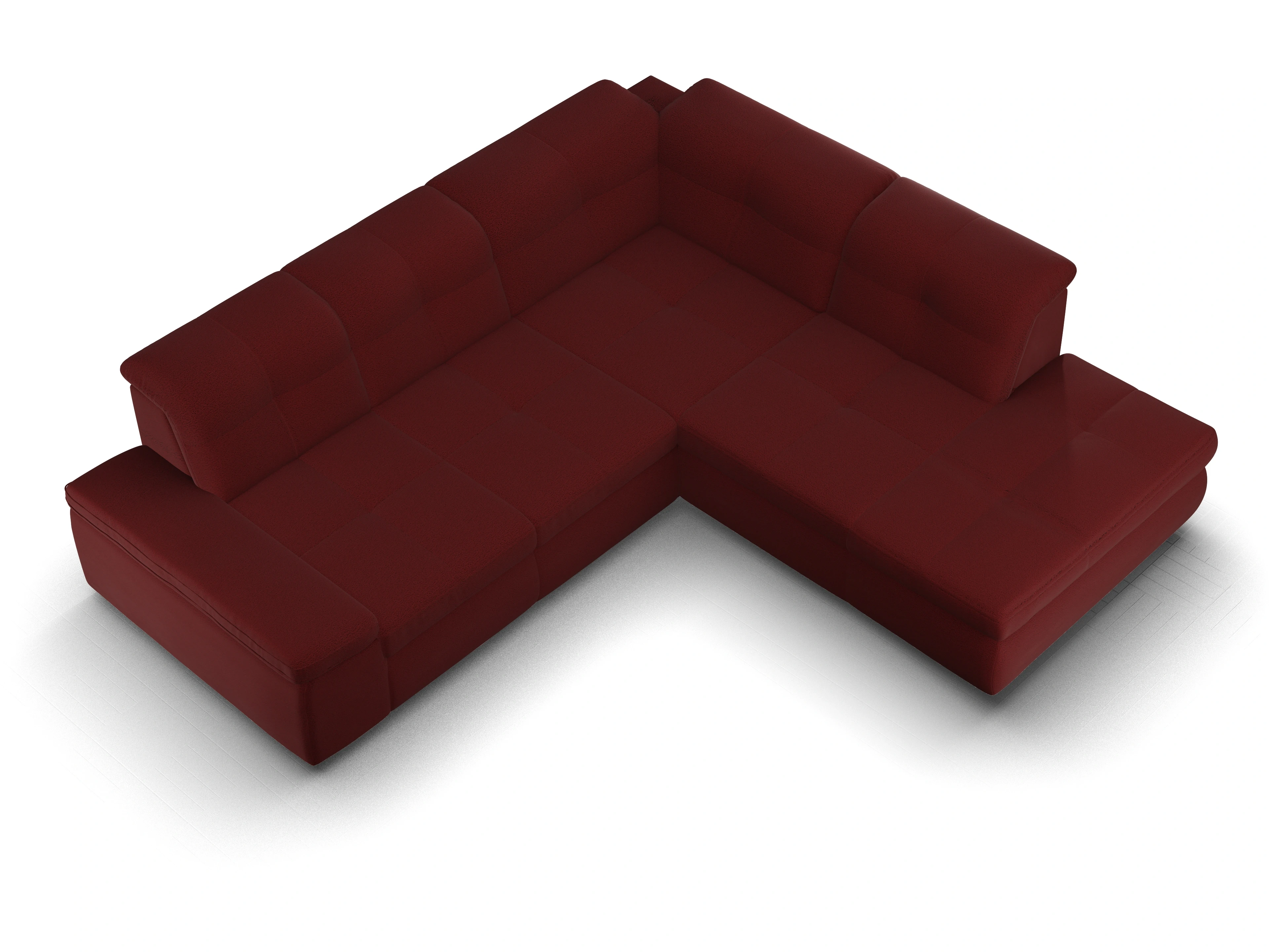 Ansicht des Produktes SC Smart 1001 Ecksofa rechts Abschluss offen in Stoff Rot