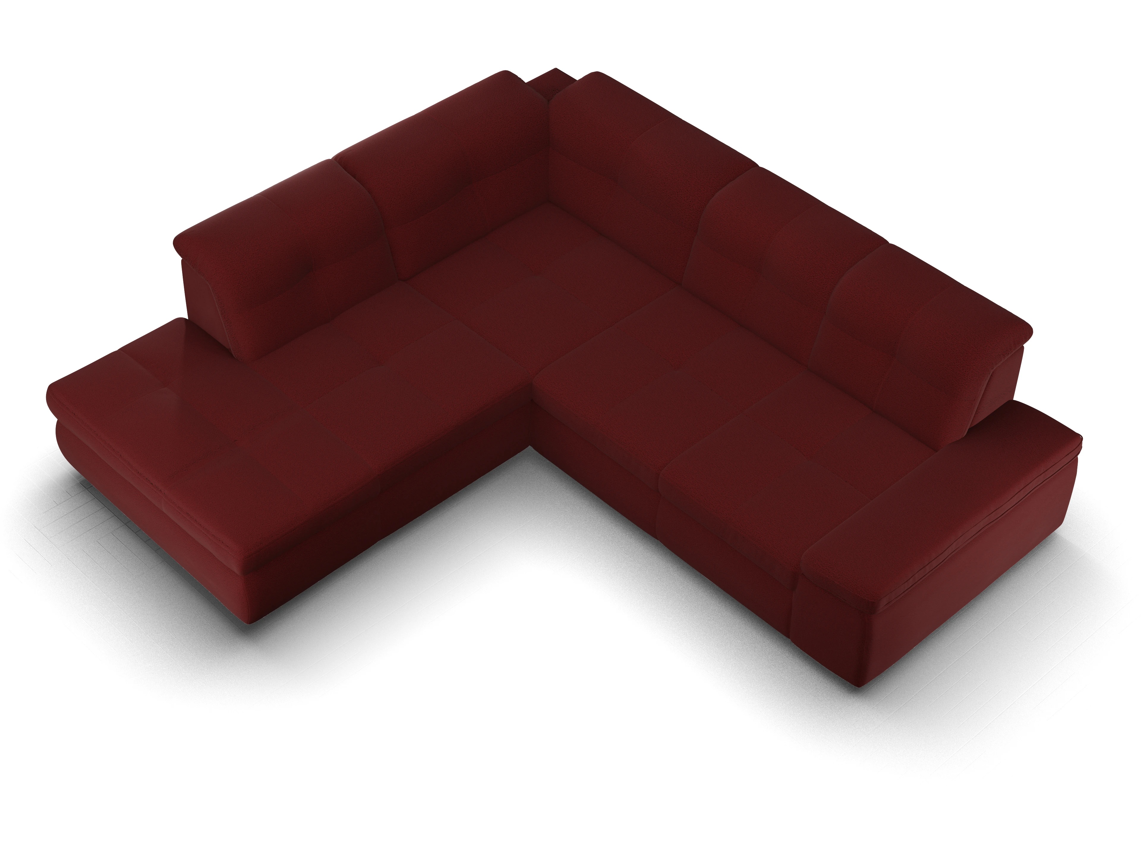 Ansicht des Produktes SC Smart 1001 Ecksofa links Abschluss offen in Stoff Rot