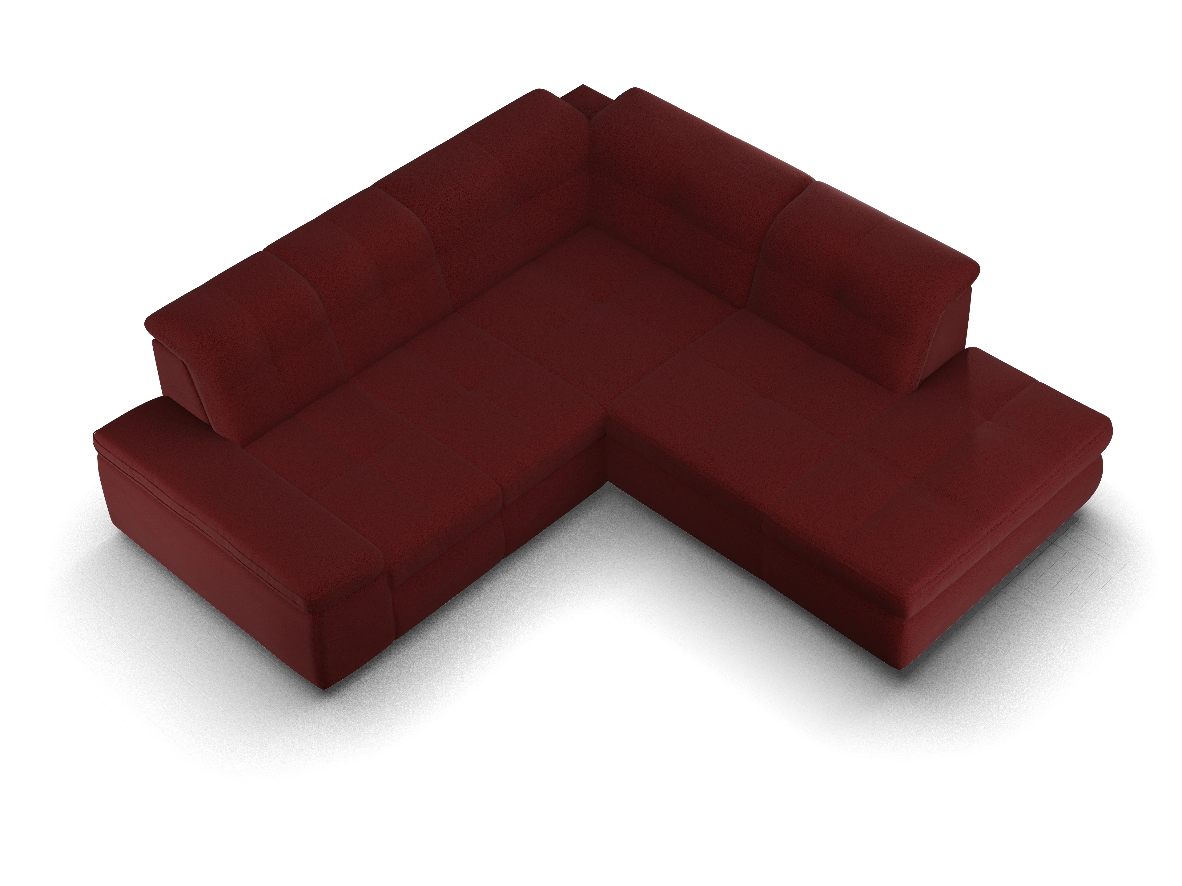 Ansicht des Produktes SC Smart 1001 Ecksofa rechts Abschluss offen in Stoff Rot