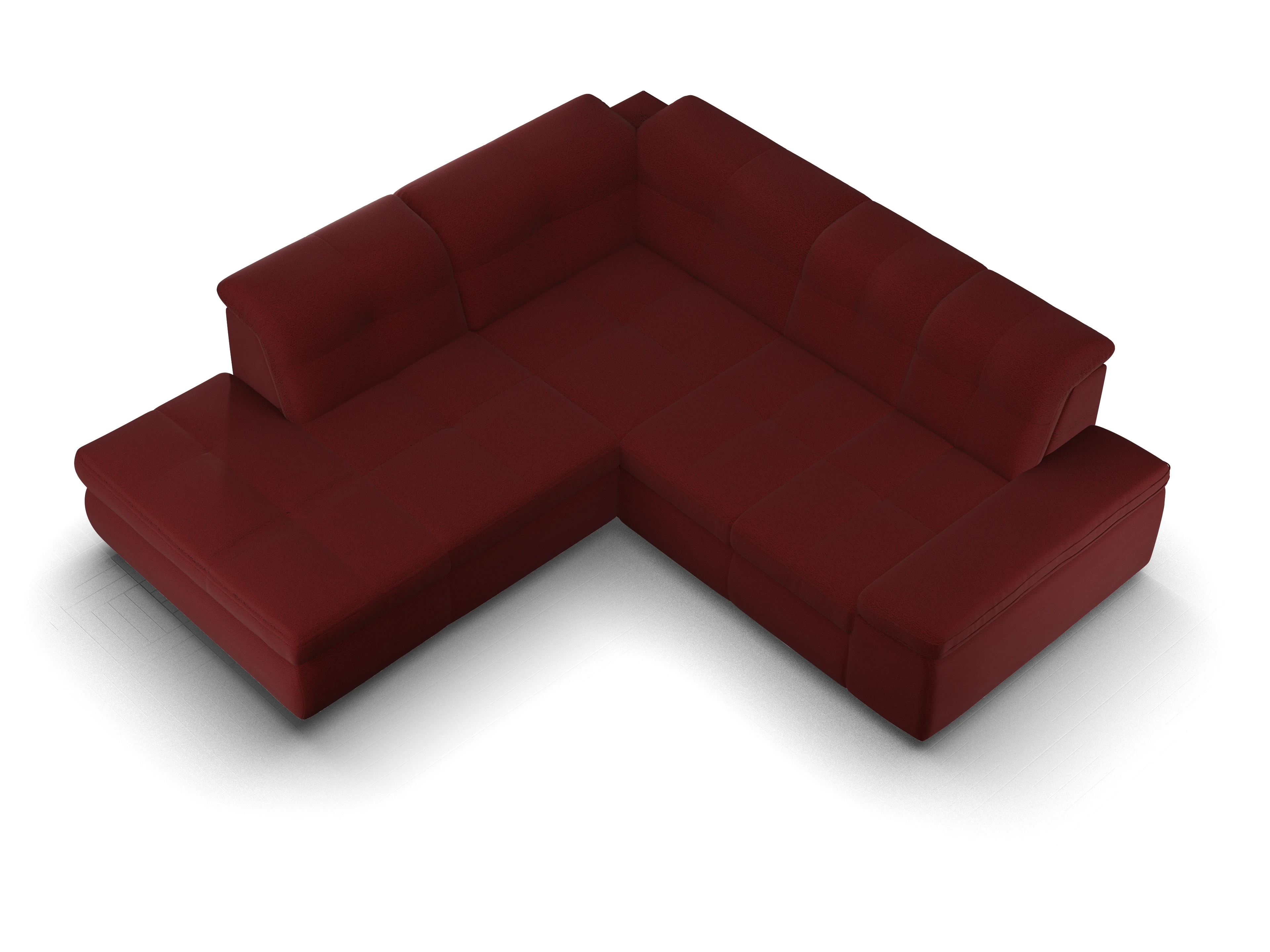 Ansicht des Produktes SC Smart 1001 Ecksofa links Abschluss offen in Stoff Rot