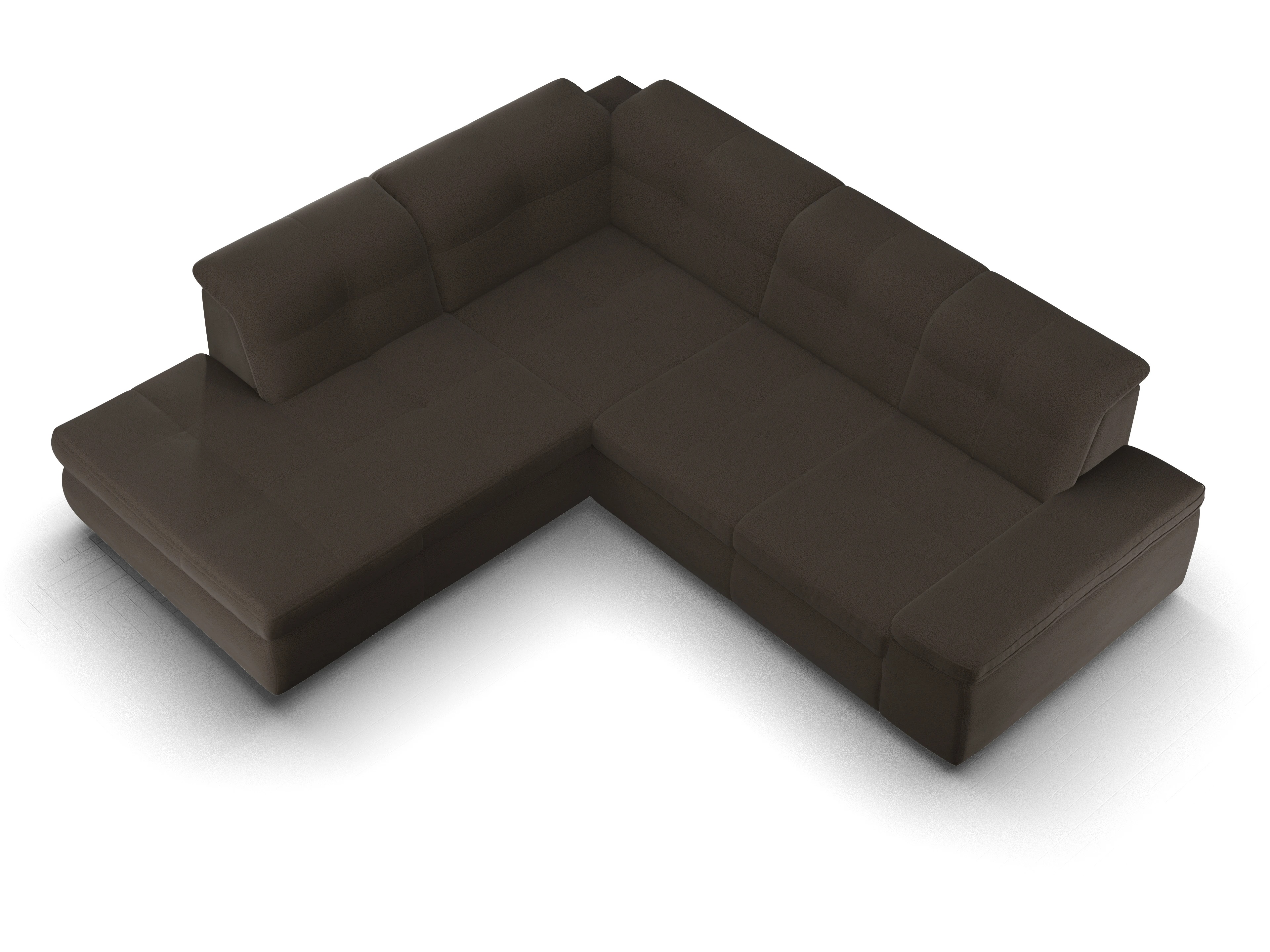 Ansicht des Produktes SC Smart 1001 Ecksofa links Abschluss offen in Stoff Braun