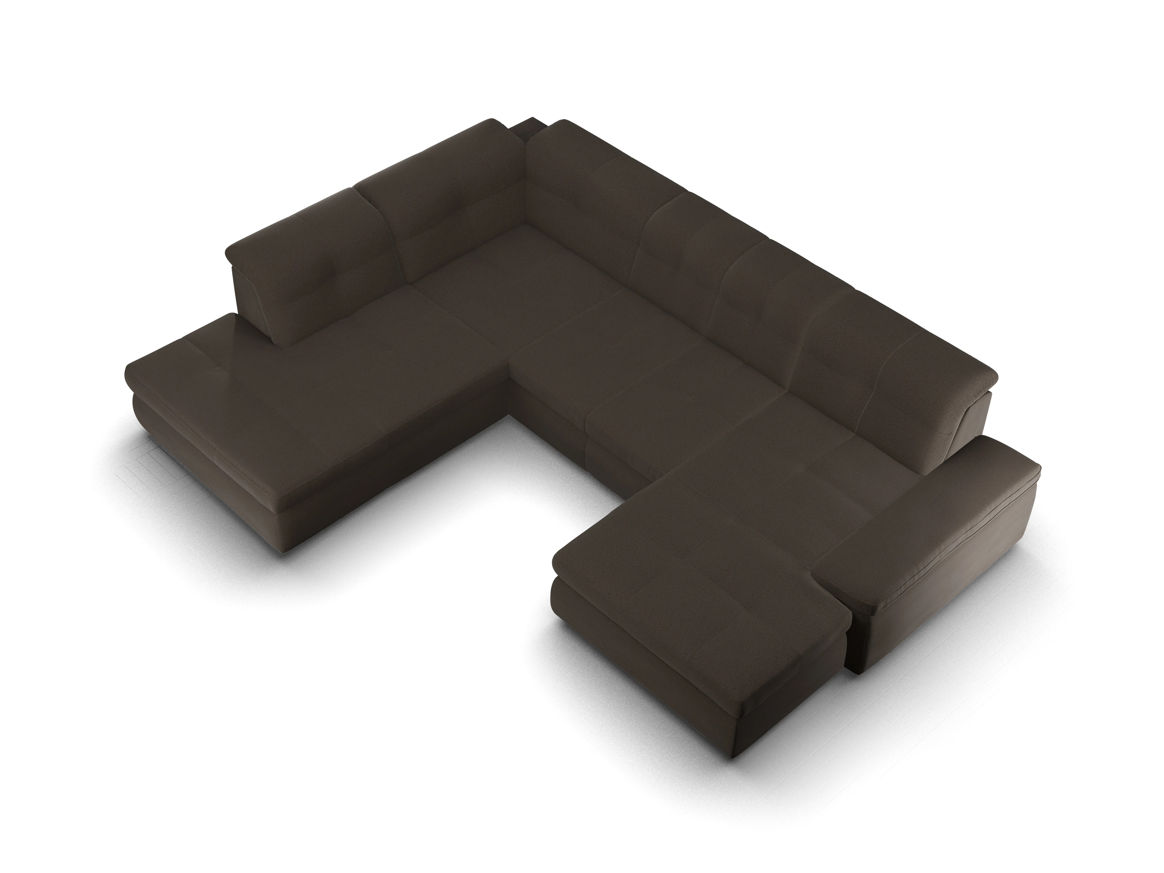 Ansicht des Produktes SC Smart 1001 Wohnlandschaft offen beidseitig in Stoff Braun