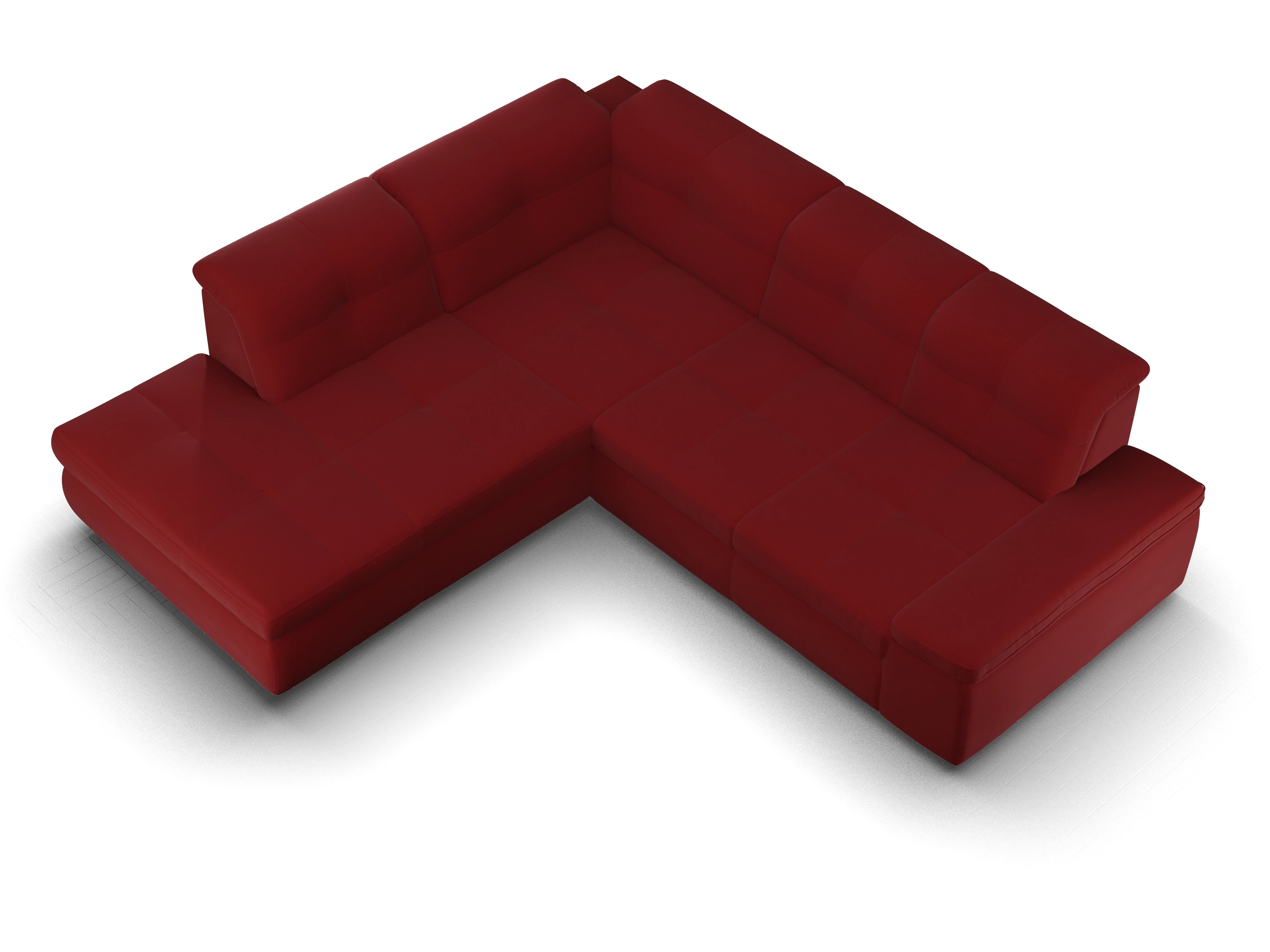 Ansicht des Produktes SC Smart 1001 Ecksofa links Abschluss offen in Stoff Rot