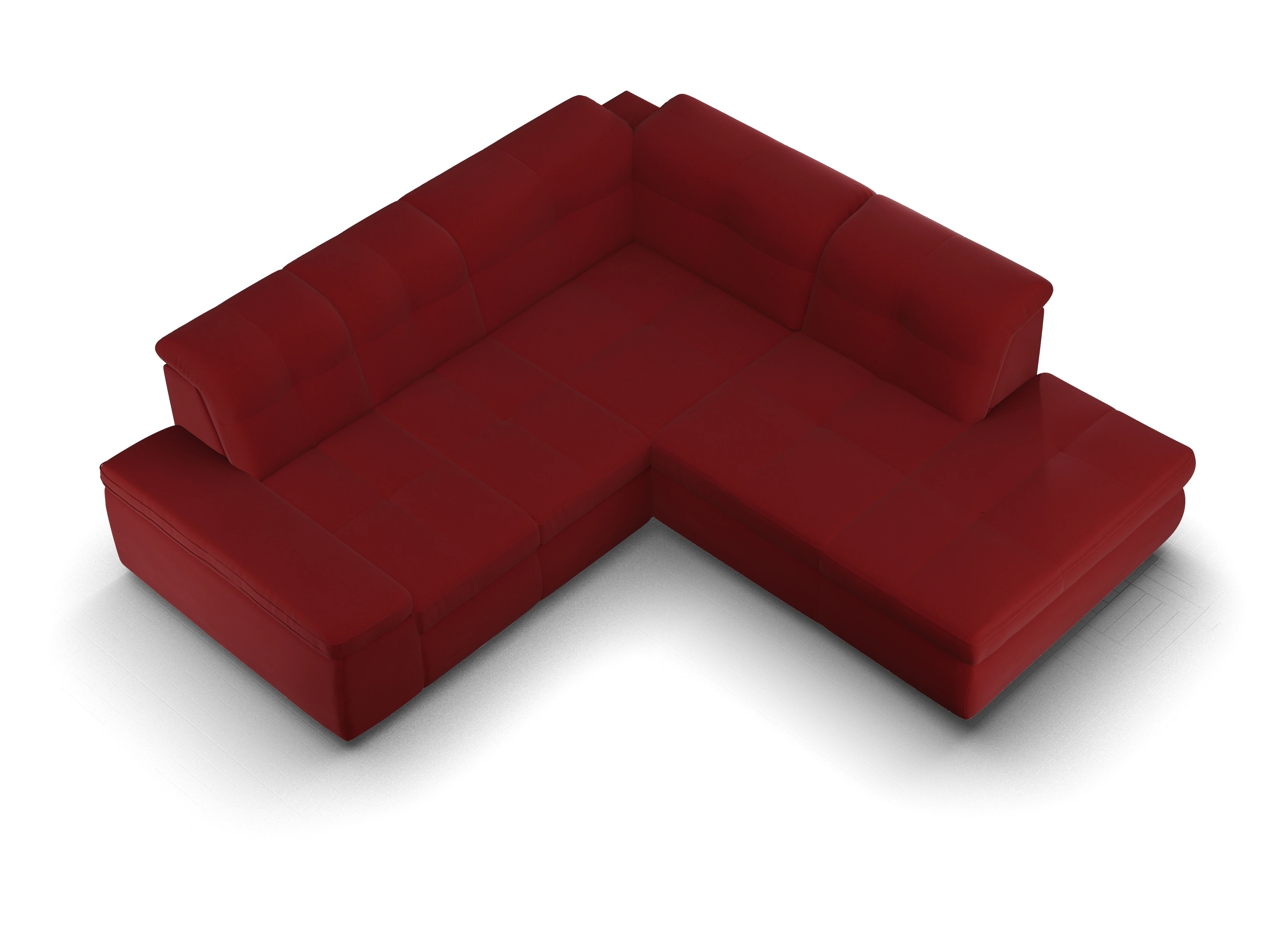 Ansicht des Produktes SC Smart 1001 Ecksofa rechts Abschluss offen in Stoff Rot