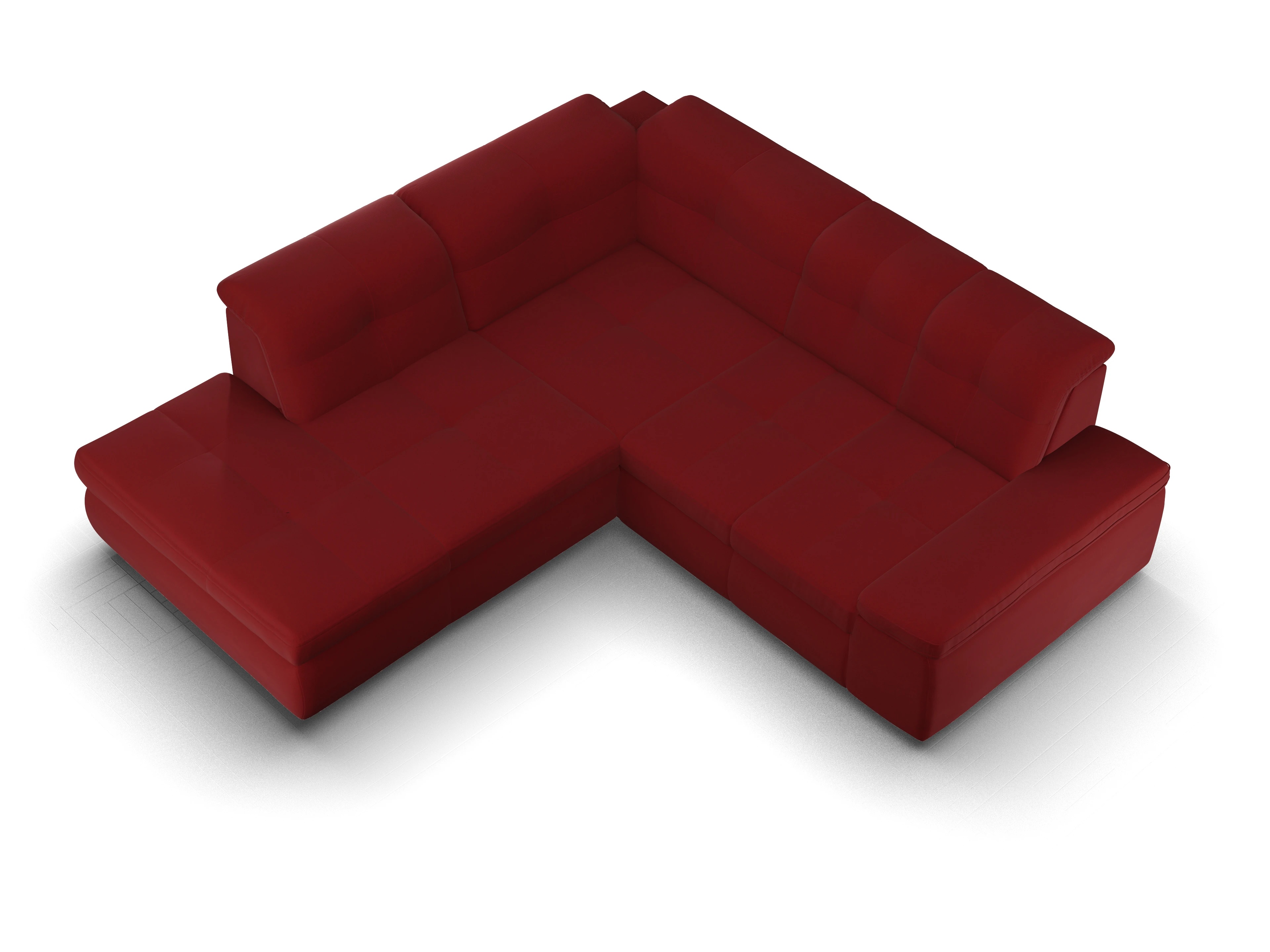 Ansicht des Produktes SC Smart 1001 Ecksofa links Abschluss offen in Stoff Rot