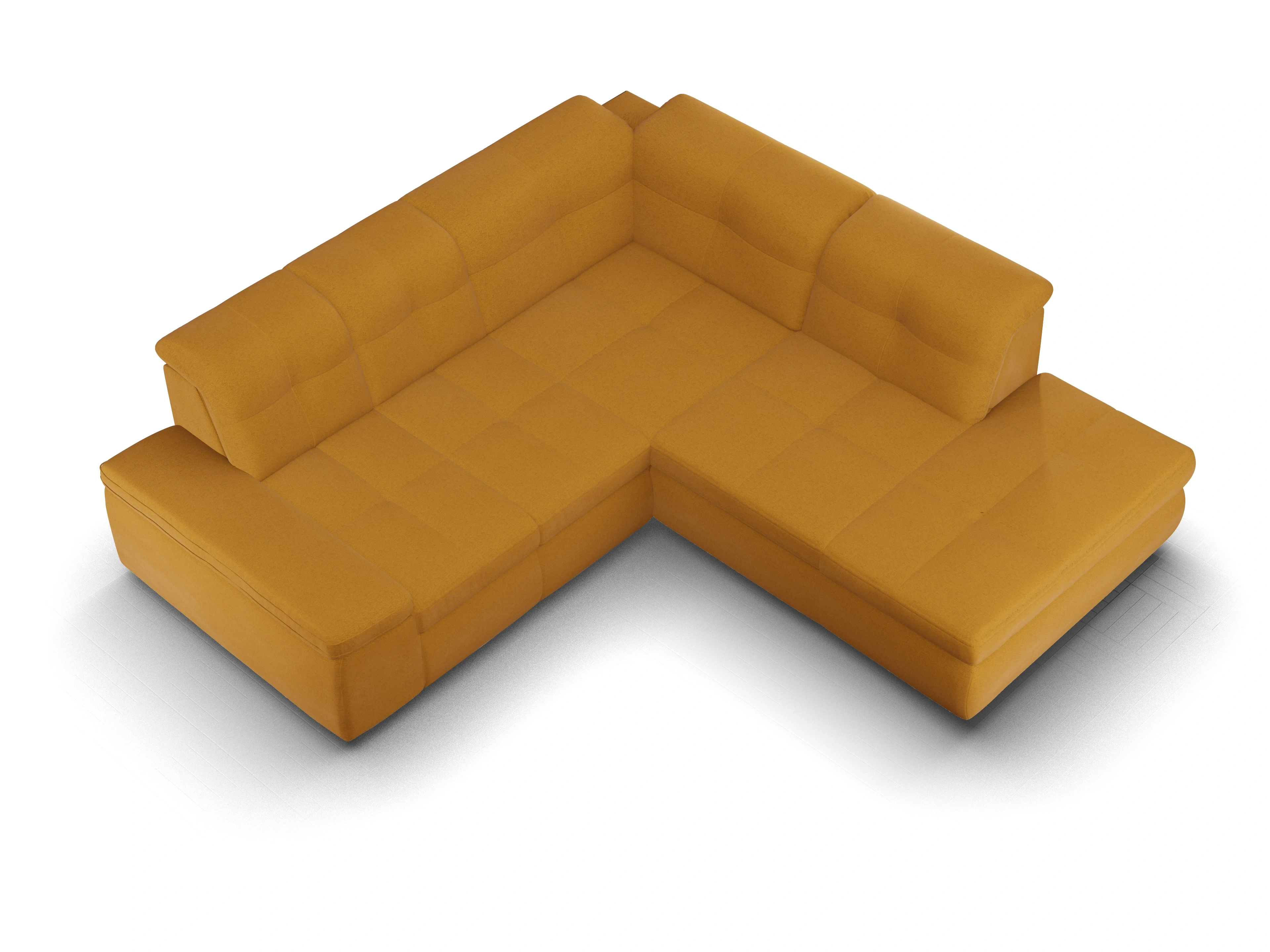 Ansicht des Produktes SC Smart 1001 Ecksofa rechts Abschluss offen in Stoff Gelb
