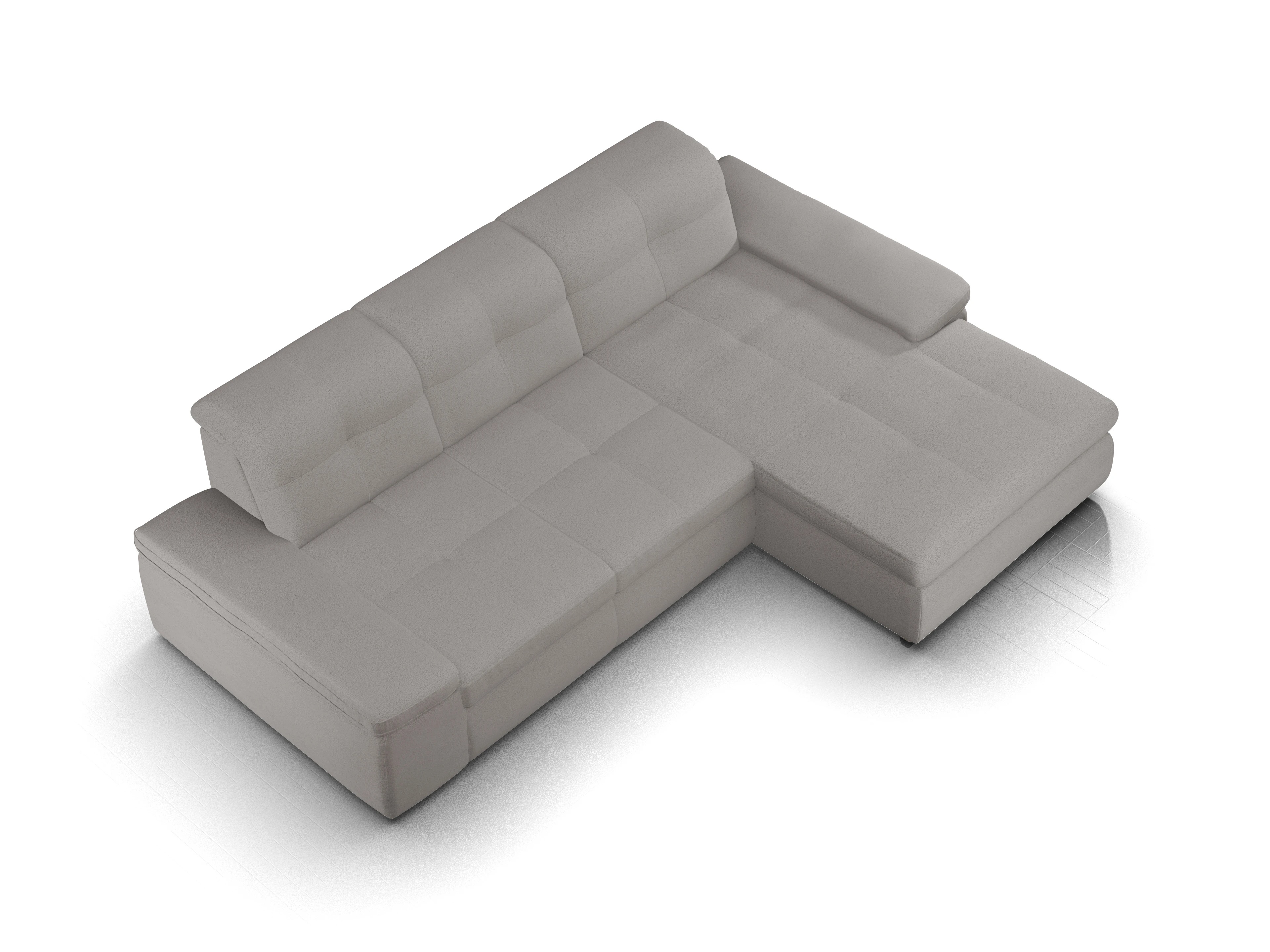 Ansicht des Produktes SC Smart 1001 Ecksofa rechts Abschluss offen in Stoff Grau