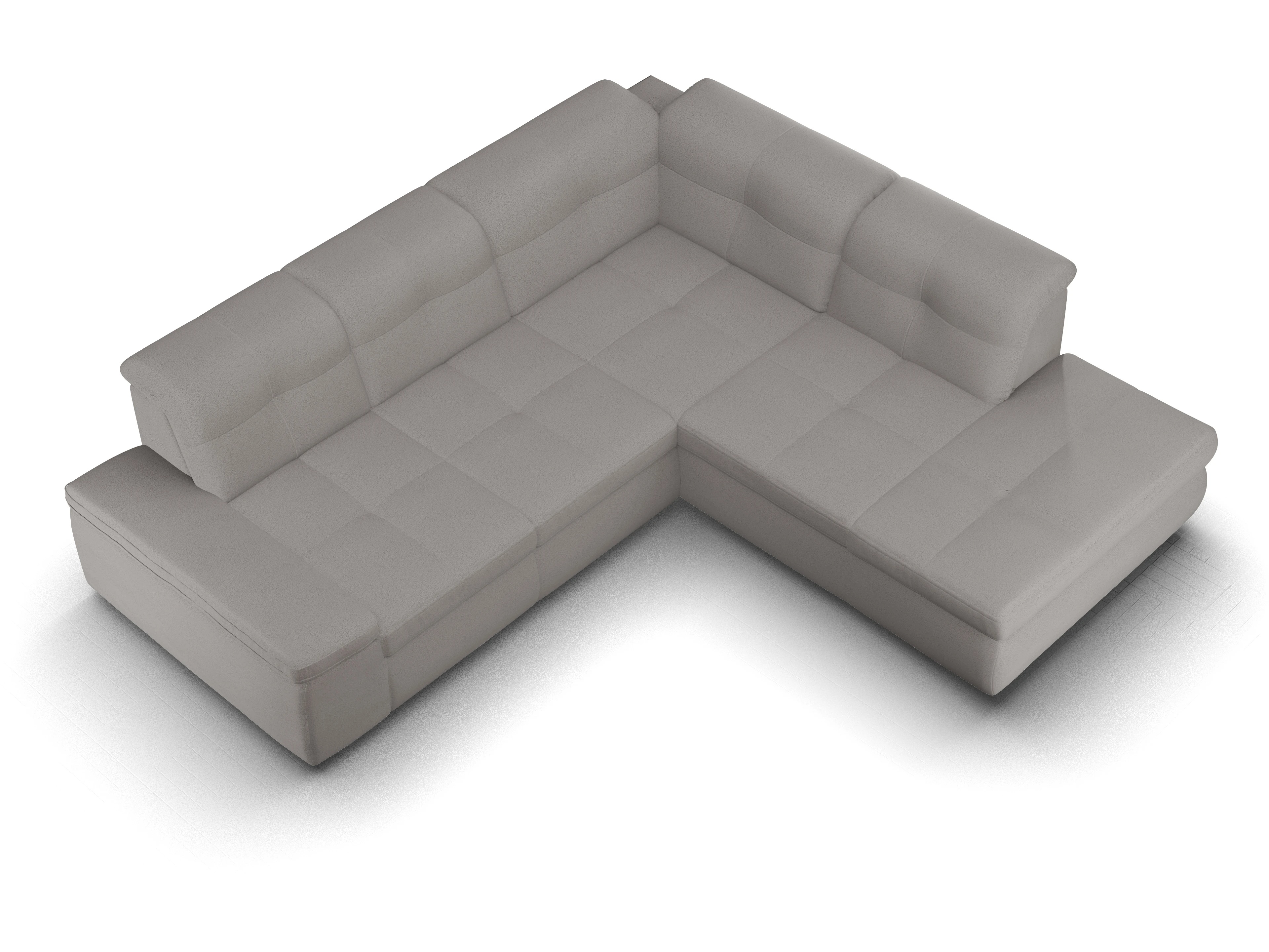 Ansicht des Produktes SC Smart 1001 Ecksofa rechts Abschluss offen in Stoff Grau