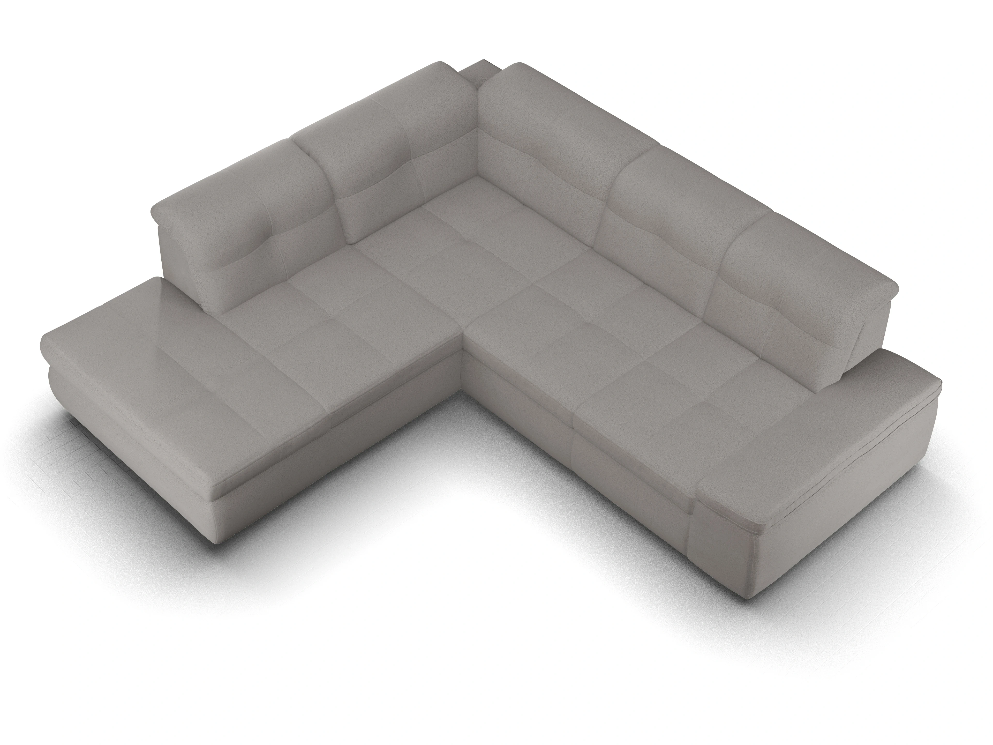 Ansicht des Produktes SC Smart 1001 Ecksofa links Abschluss offen in Stoff Grau