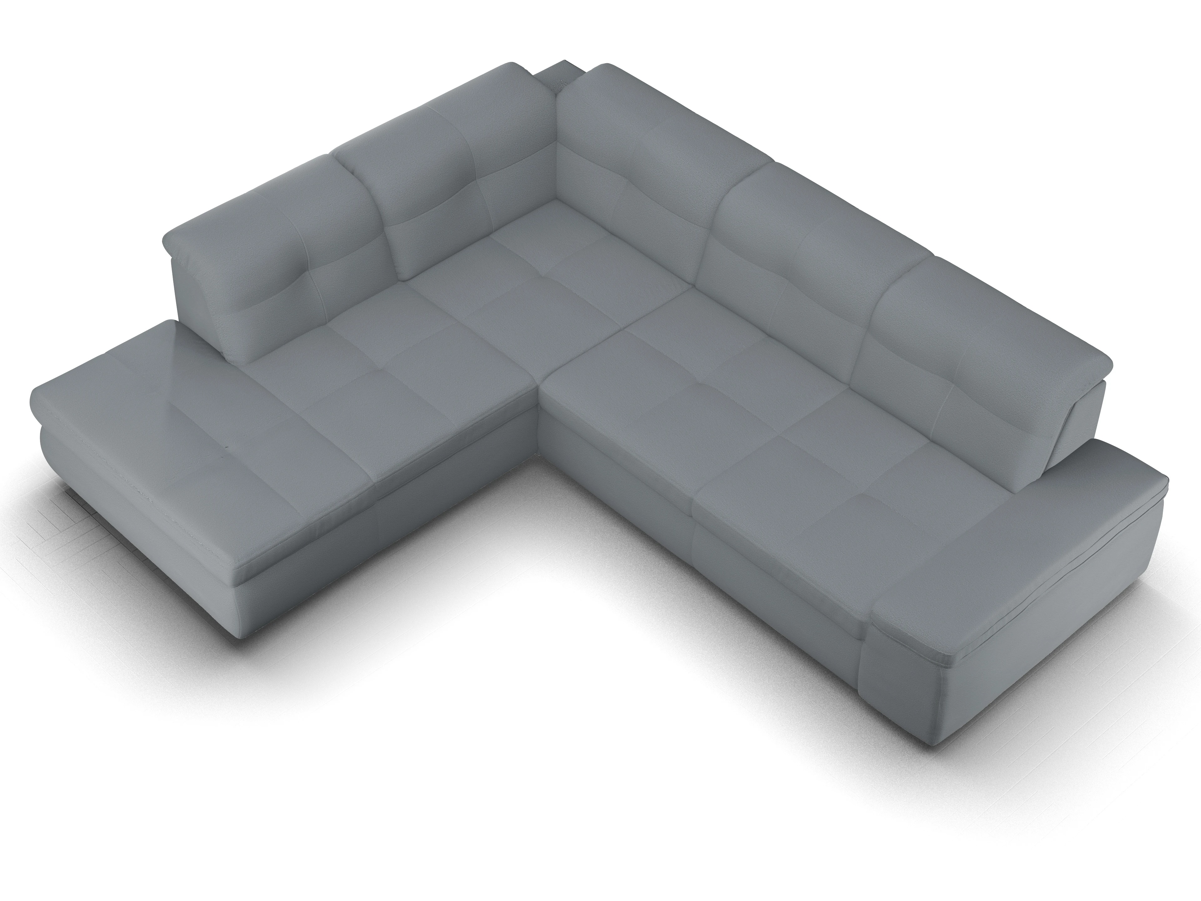 Ansicht des Produktes SC Smart 1001 Ecksofa links Abschluss offen in Stoff Grau