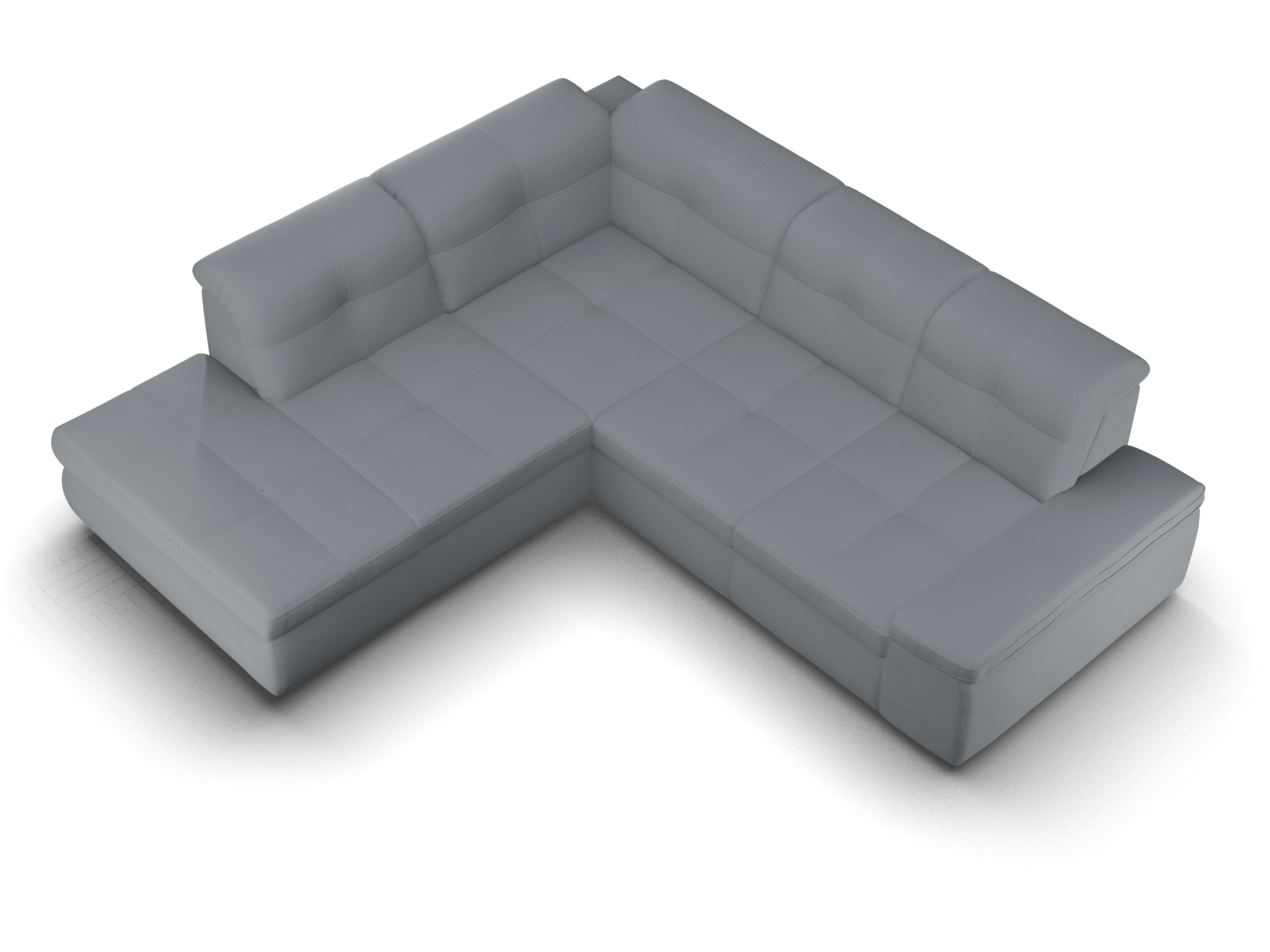 Ansicht des Produktes SC Smart 1001 Ecksofa links Abschluss offen in Stoff Grau