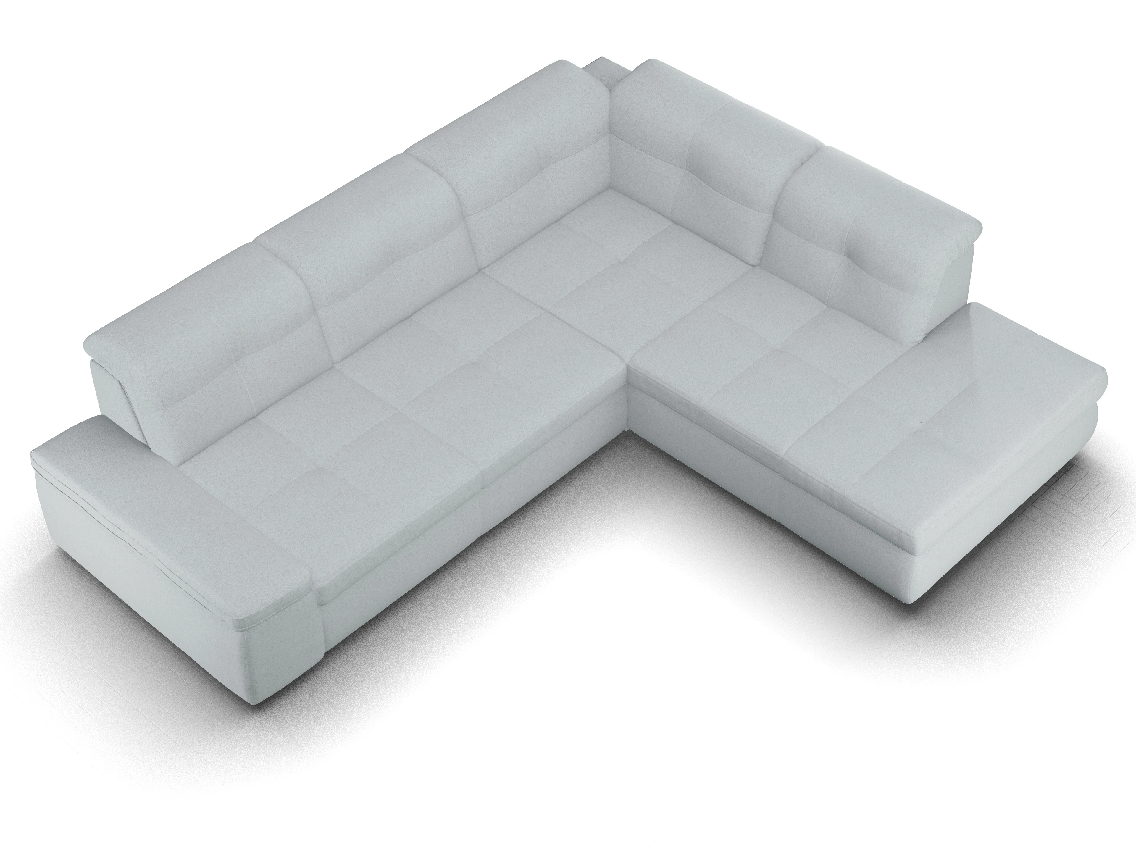 Ansicht des Produktes SC Smart 1001 Ecksofa rechts Abschluss offen in Stoff Blau