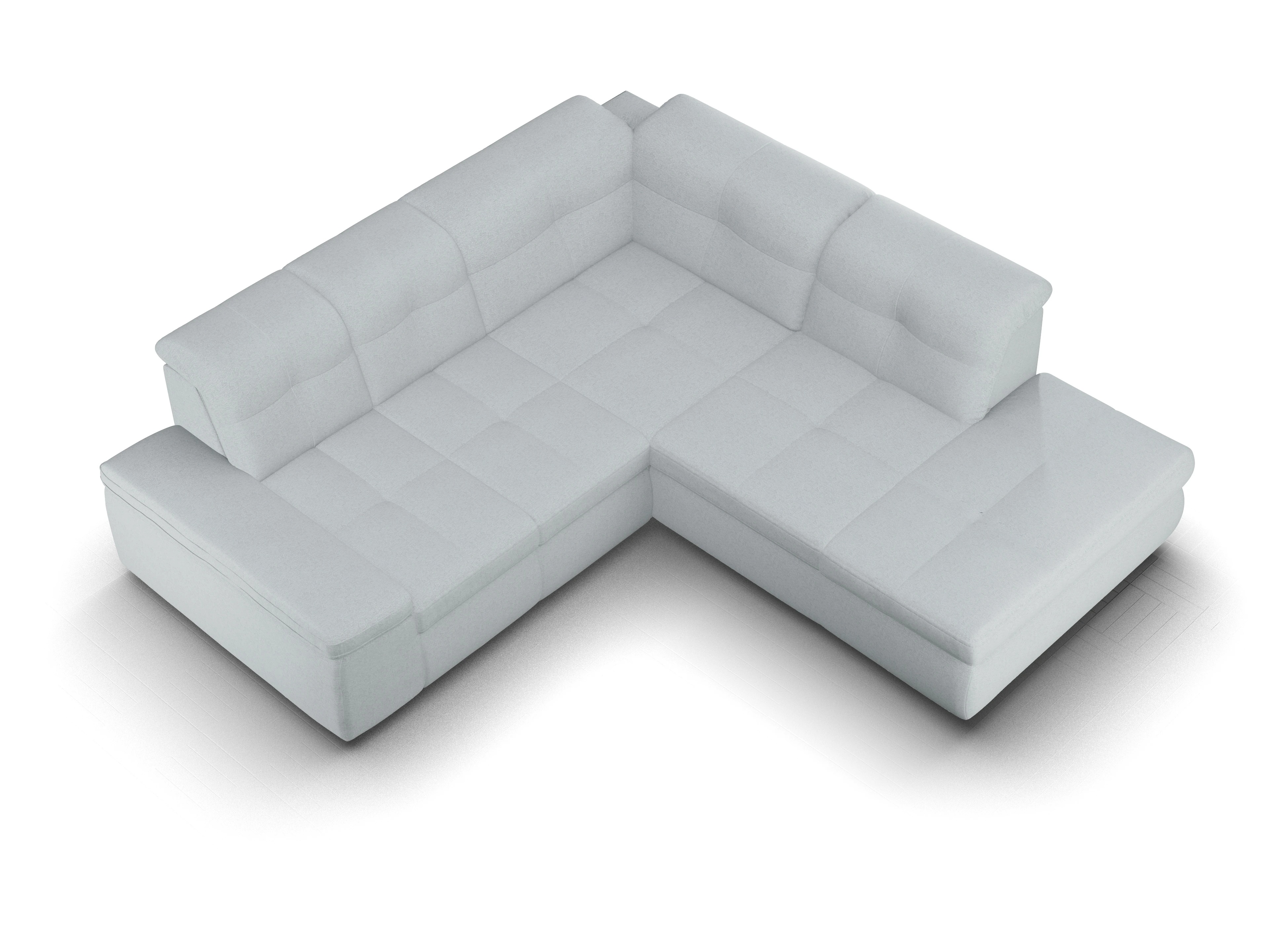 Sitz Concept smart 1001 Ecksofa 1,5Aho SE Small R Ansicht des Produktes SC Smart 1001 Ecksofa rechts Abschluss offen in Stoff Blau