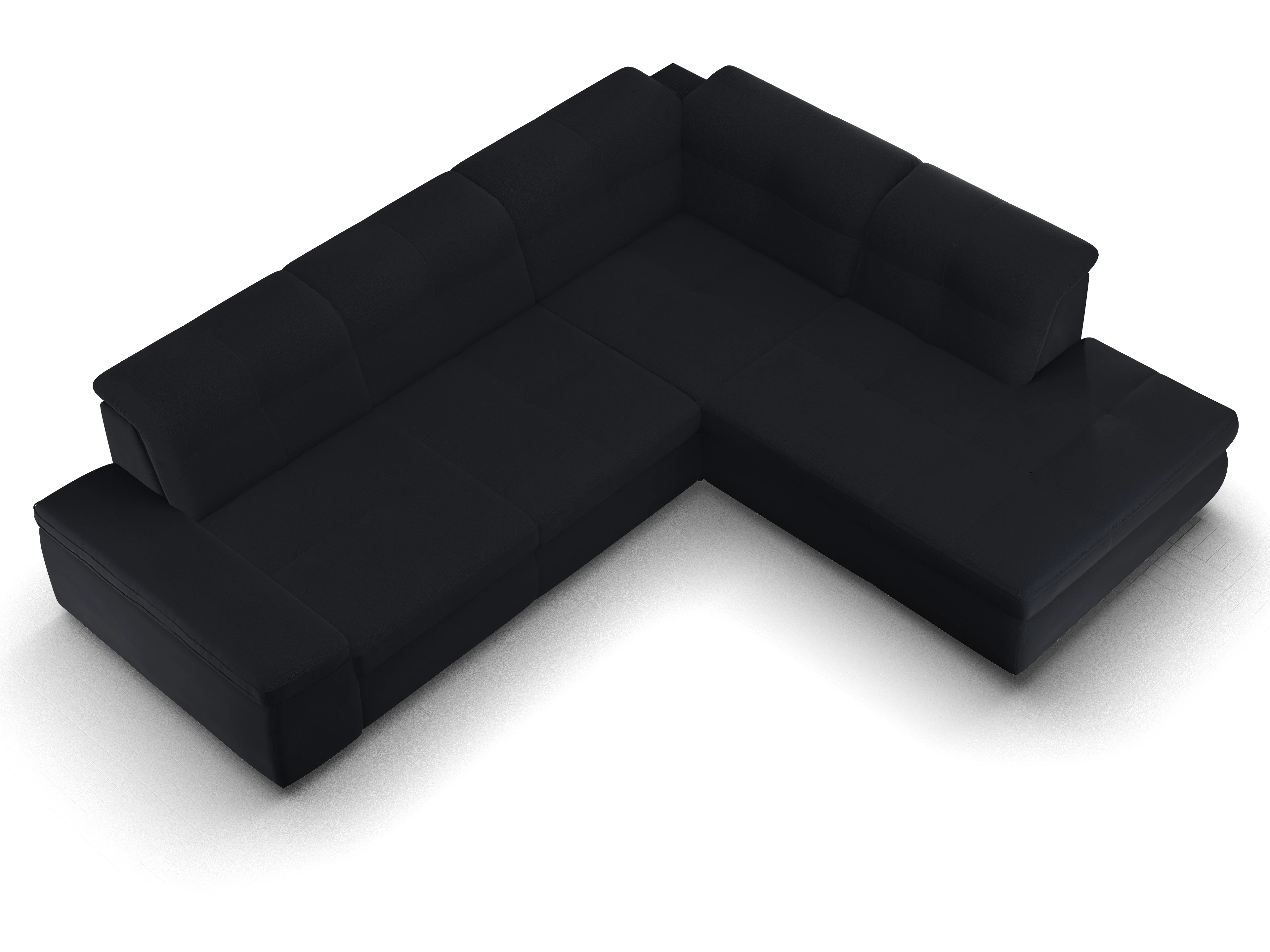 Sitz Concept smart 1001 Ecksofa 1,5Aho SE Large R Ansicht des Produktes SC Smart 1001 Ecksofa rechts Abschluss offen in Stoff Blau