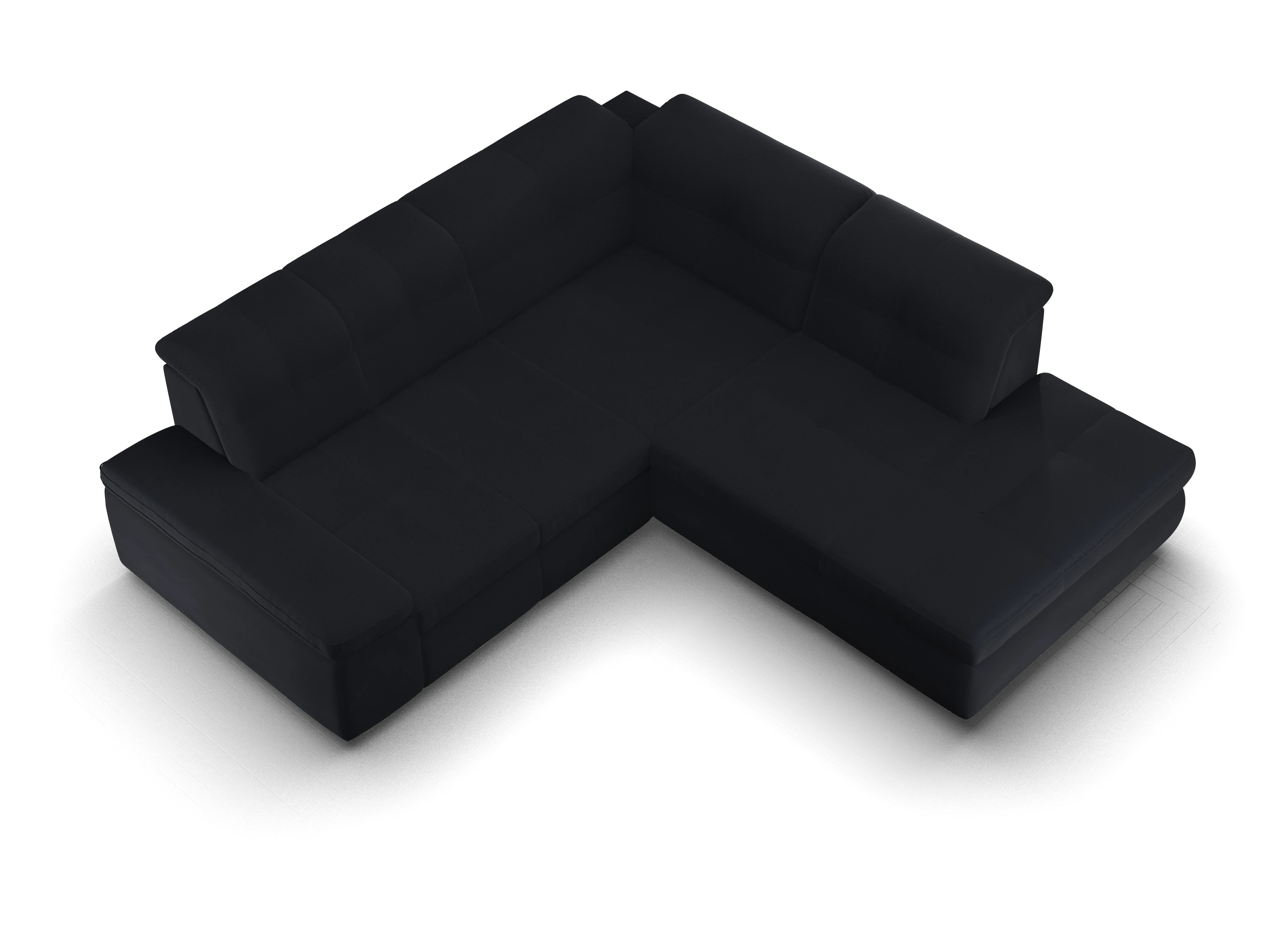Ansicht des Produktes SC Smart 1001 Ecksofa rechts Abschluss offen in Stoff Blau