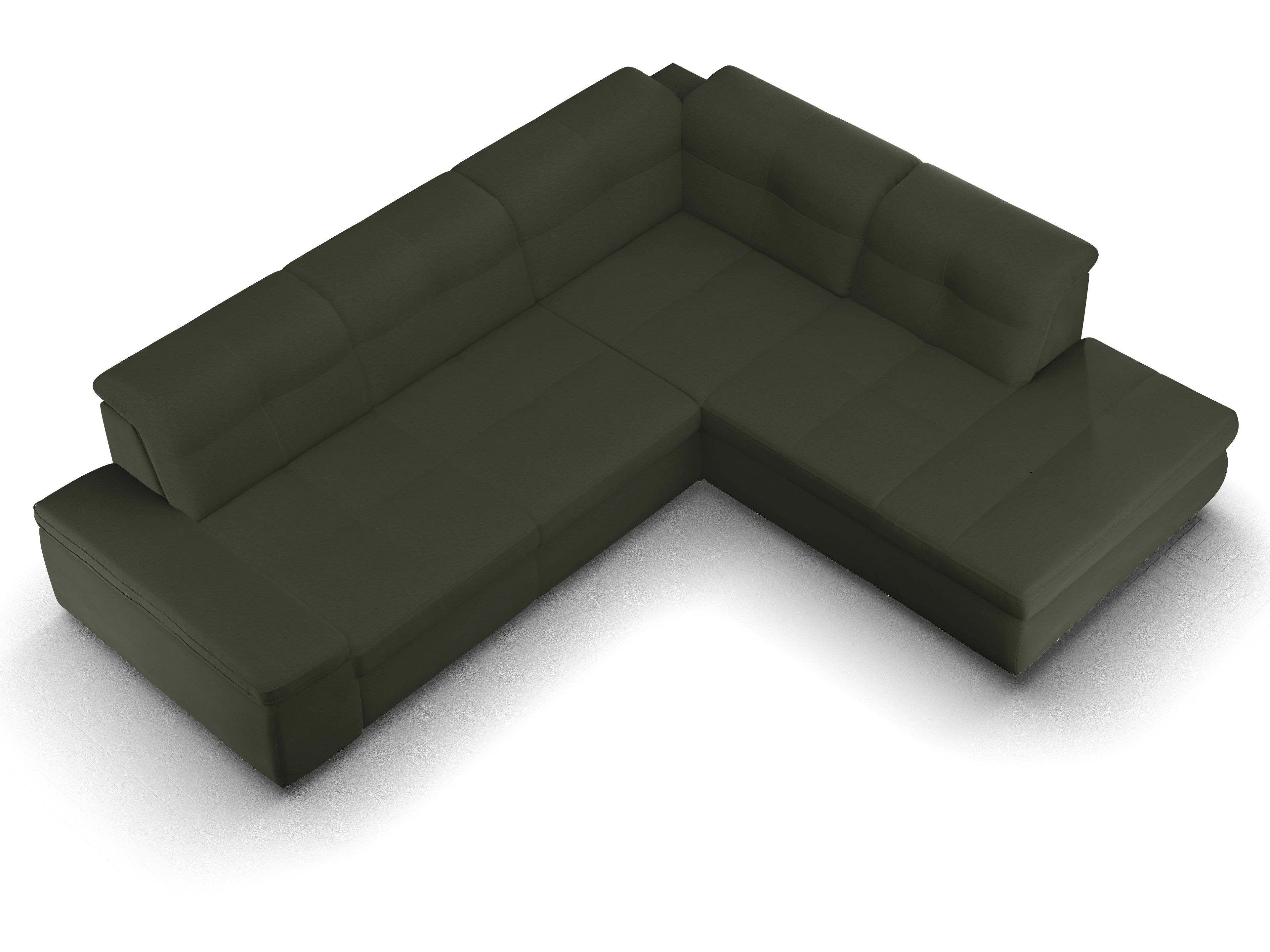 Ansicht des Produktes SC Smart 1001 Ecksofa rechts Abschluss offen in Stoff Grün